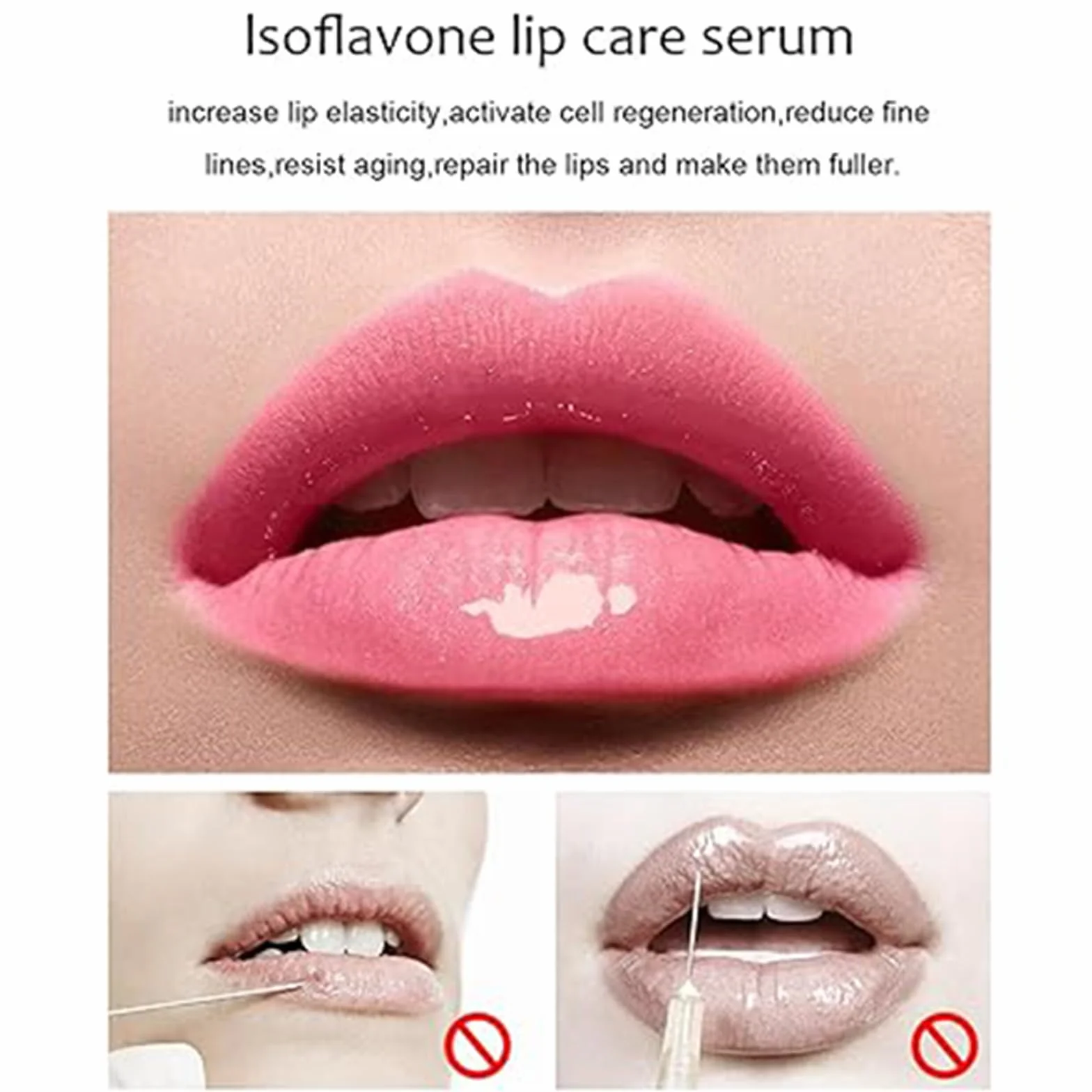 Kit de 2 Lip Maximizer Hyaluronic Lip Plumper + Vitamin E Lip Plumping Serum para Labios Blancos y Brillantes | Lip Volumen Extremo | Bálsamo Rellenador que Reduce Arrugas