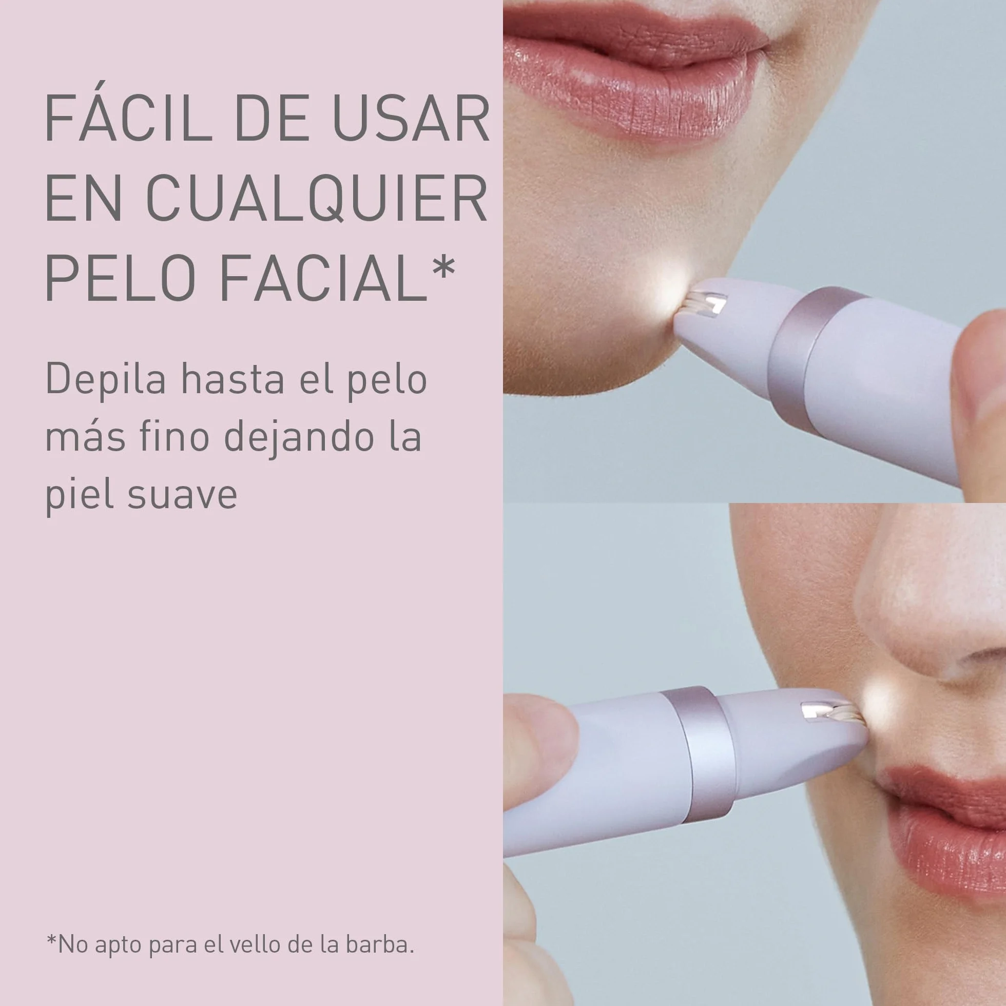Panasonic ES-EF10-V503 Depiladora de Cejas y Vello Facial Mujer, Perfiladora de Cejas, Luz LED, Diseño Compacto Tipo Bolígrafo, Funciona con Pilas AA, Lila