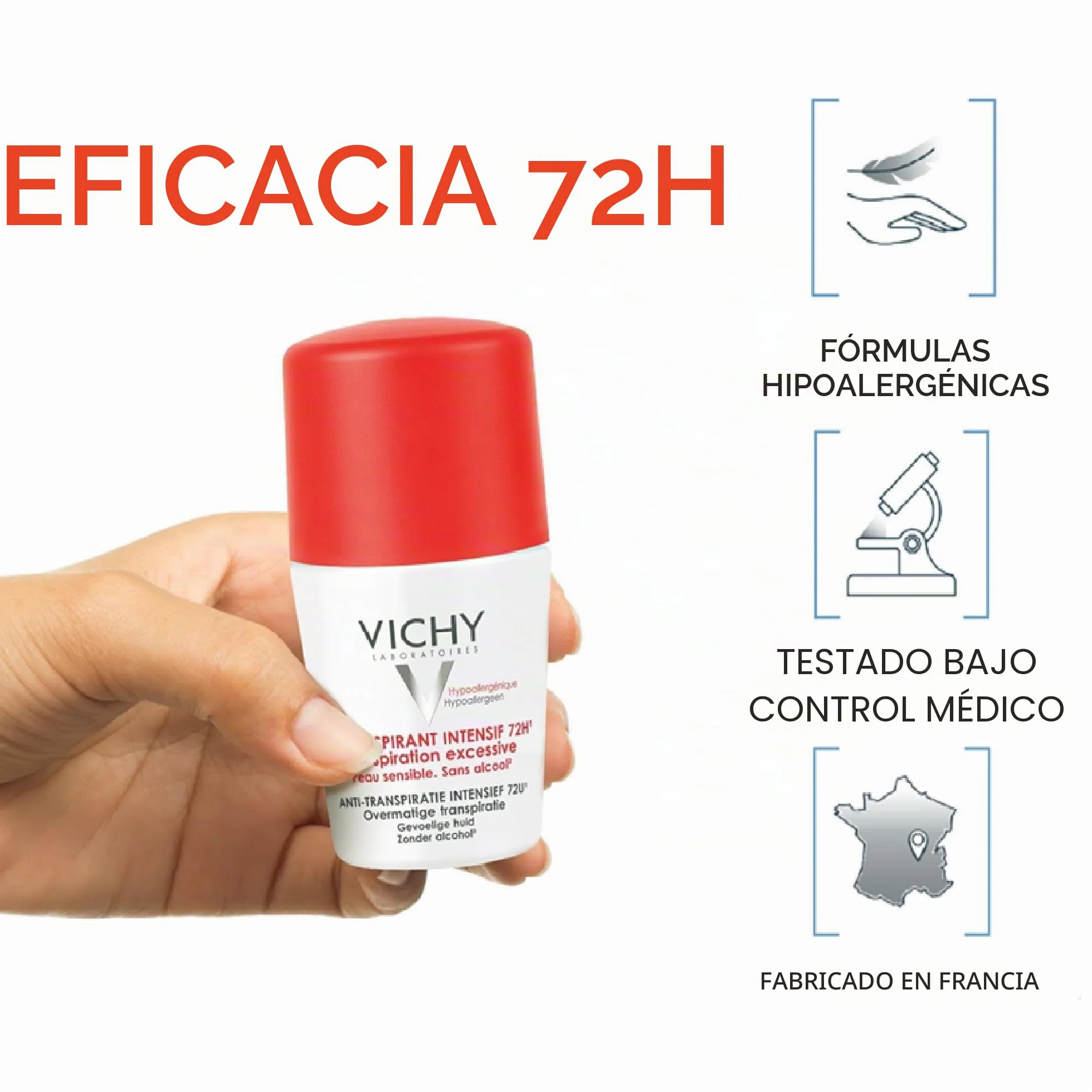 Vichy Desodorante Antitranspirante Intensivo 72h Roll-on 50 ml