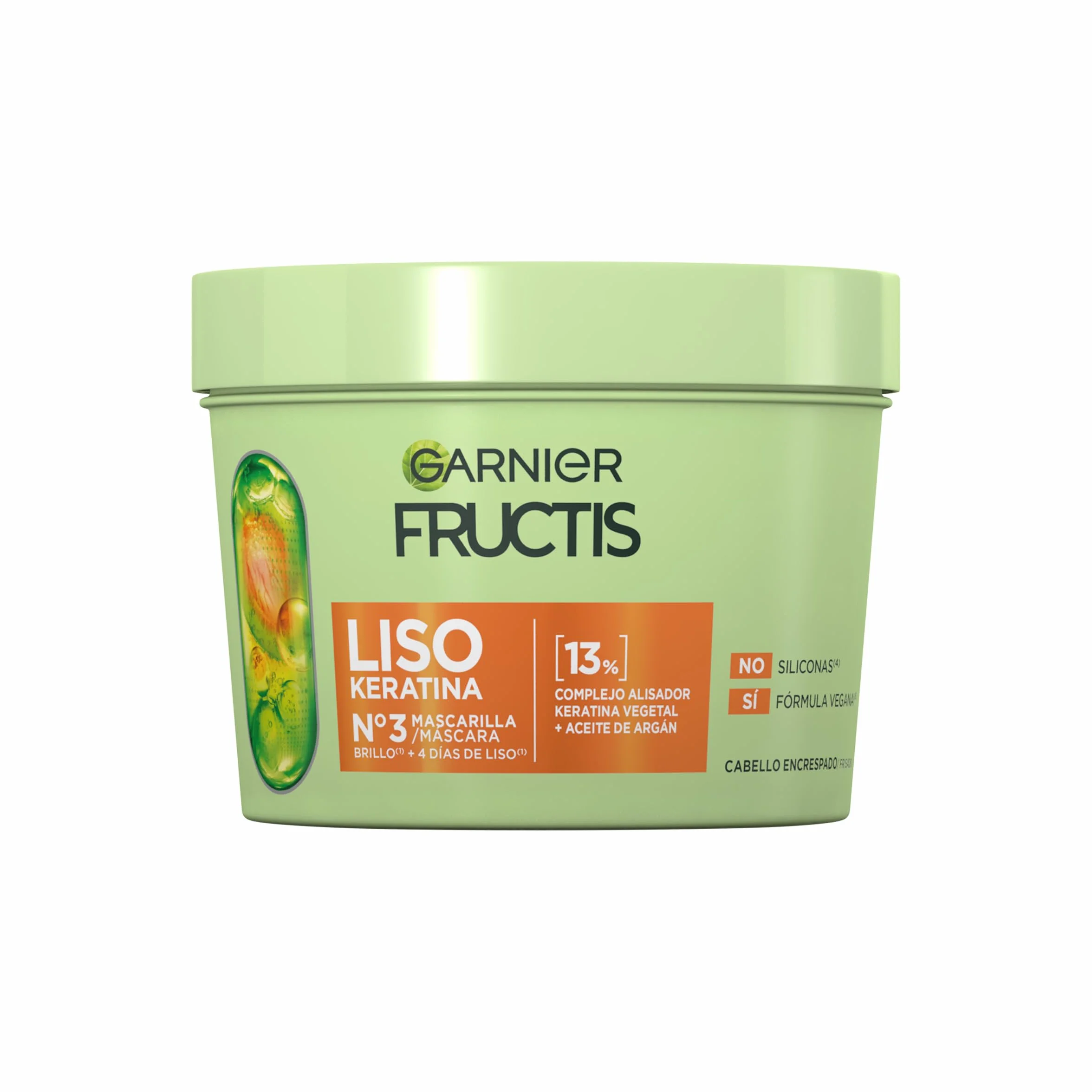 Garnier Fructis Nº3 Mascarilla Liso Keratina para Cabello Encrespado, 370ml