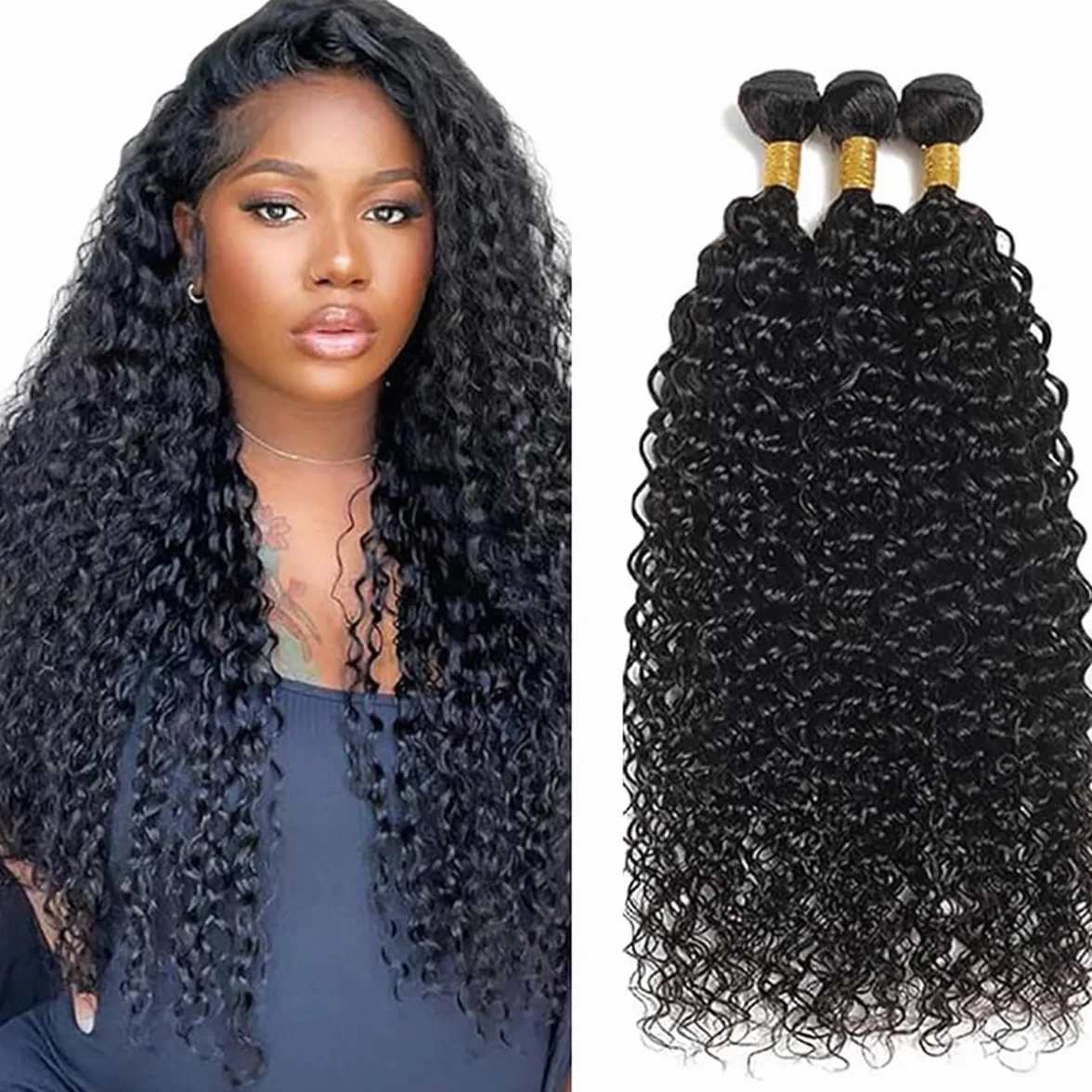 Extensiones de cabello humano ondulado, extensiones de cabello humano, extensiones de cabello humano natural negro #1B, doble trama, 50 g/pieza, 50 g, 50 g, 50 g, 50 g, 50 g, 50 g, 50 g, 50 g
