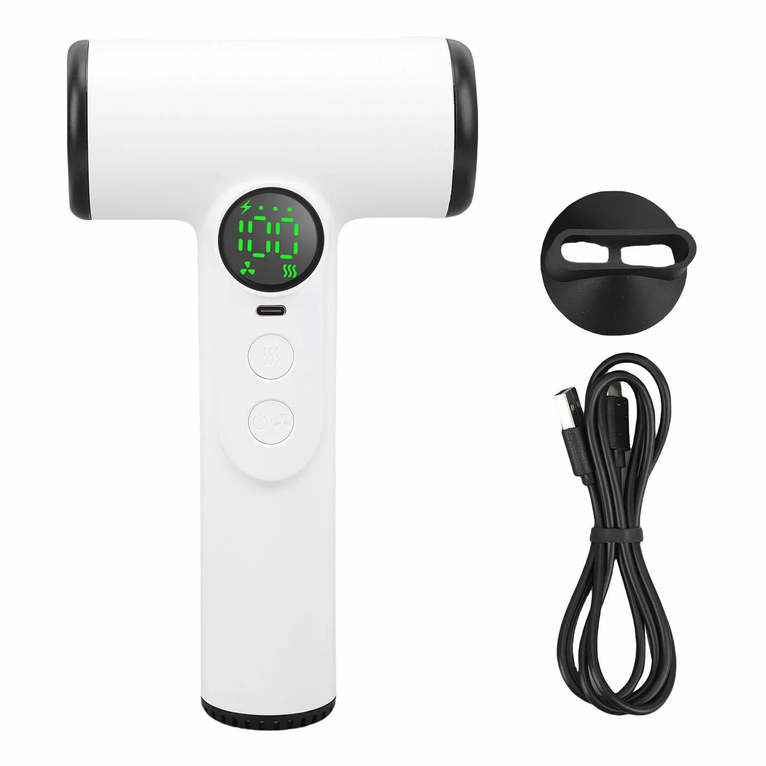 Bewinner Secador de Pelo Inalámbrico Profesional: Batería Recargable USB, 3 Velocidades y Temperaturas, Portátil Con Pantalla Digital Para Mujeres