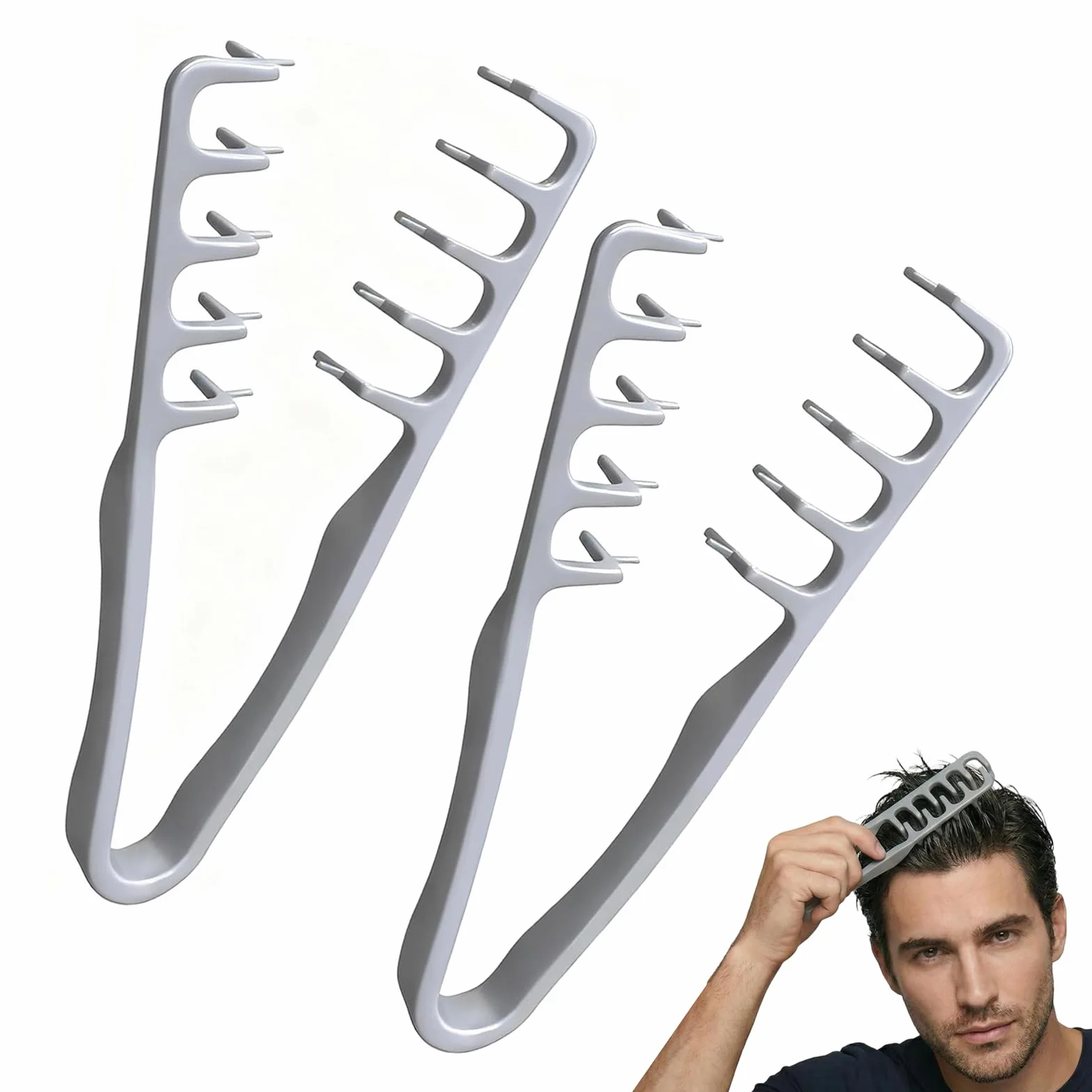 Peine Texturizador Voluminizador de Dientes Anchos para Hombre, Herramienta de Volumen para Raíces
