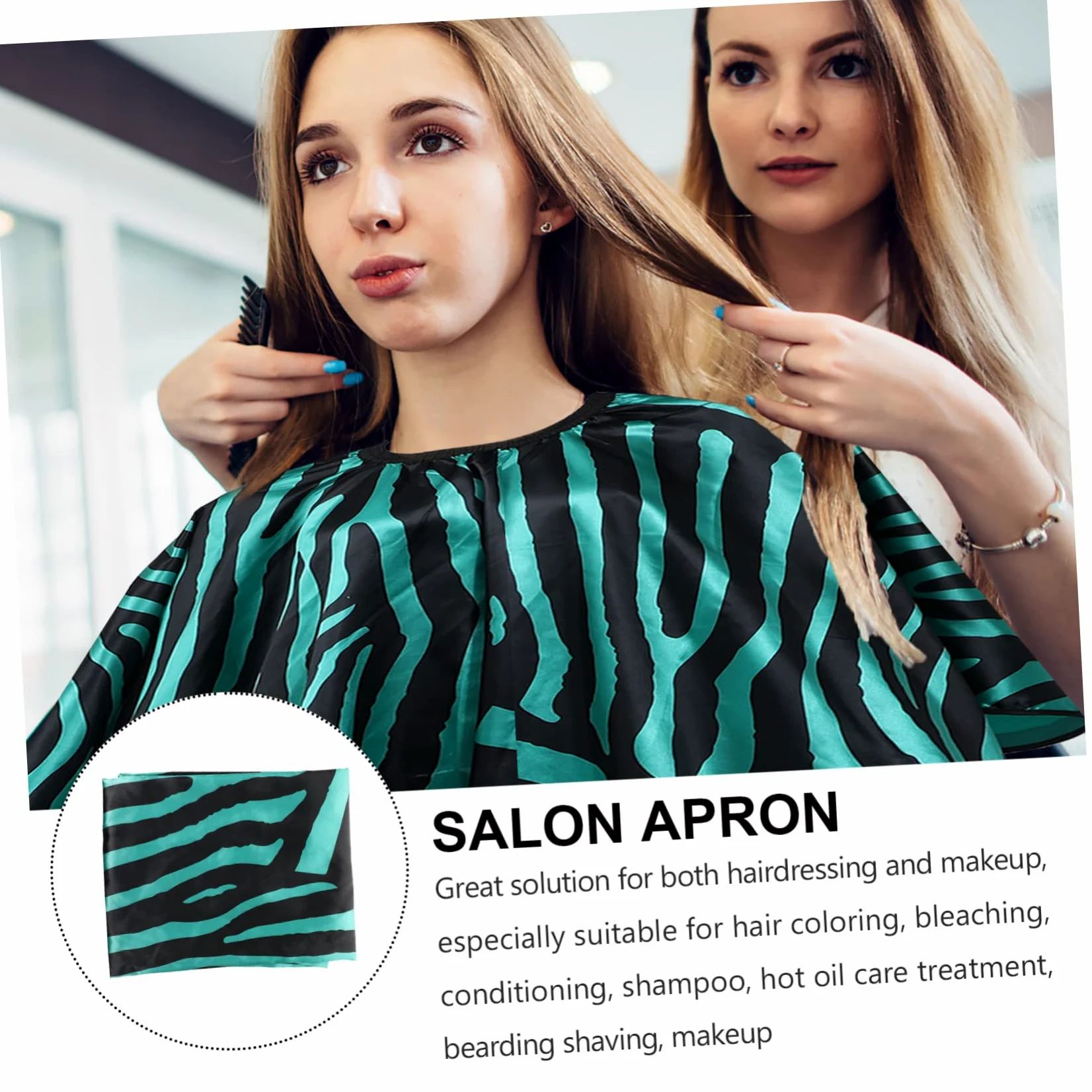 Capa de Satén para Cortar el Pelo, Capa de Peluquería Transpirable Cuello Ajustable, Adecuado para Barberías y Salones Profesionales