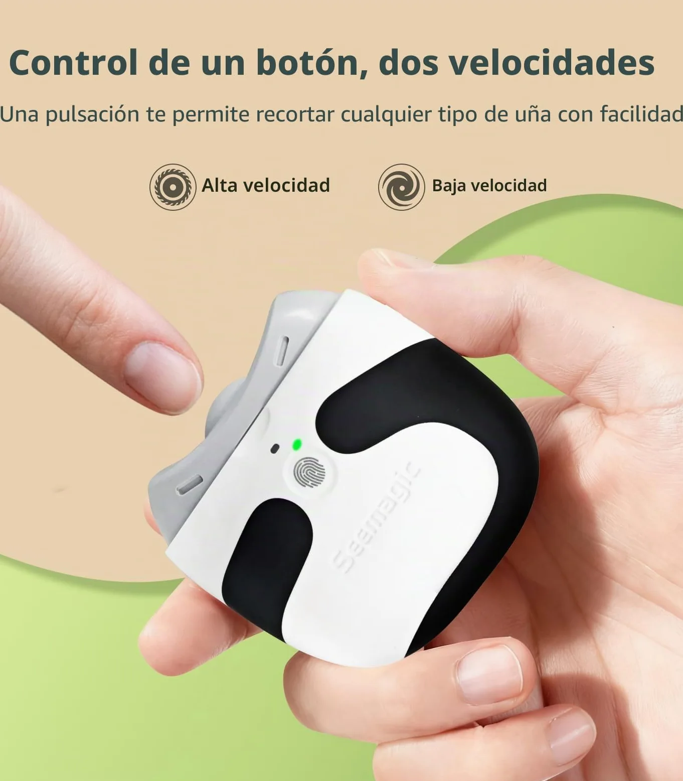 Cortauñas eléctrico 3 en 1con luz LED, recargable | para adultos, personas mayores, niños,regalo aniversario navidad, diseño de panda