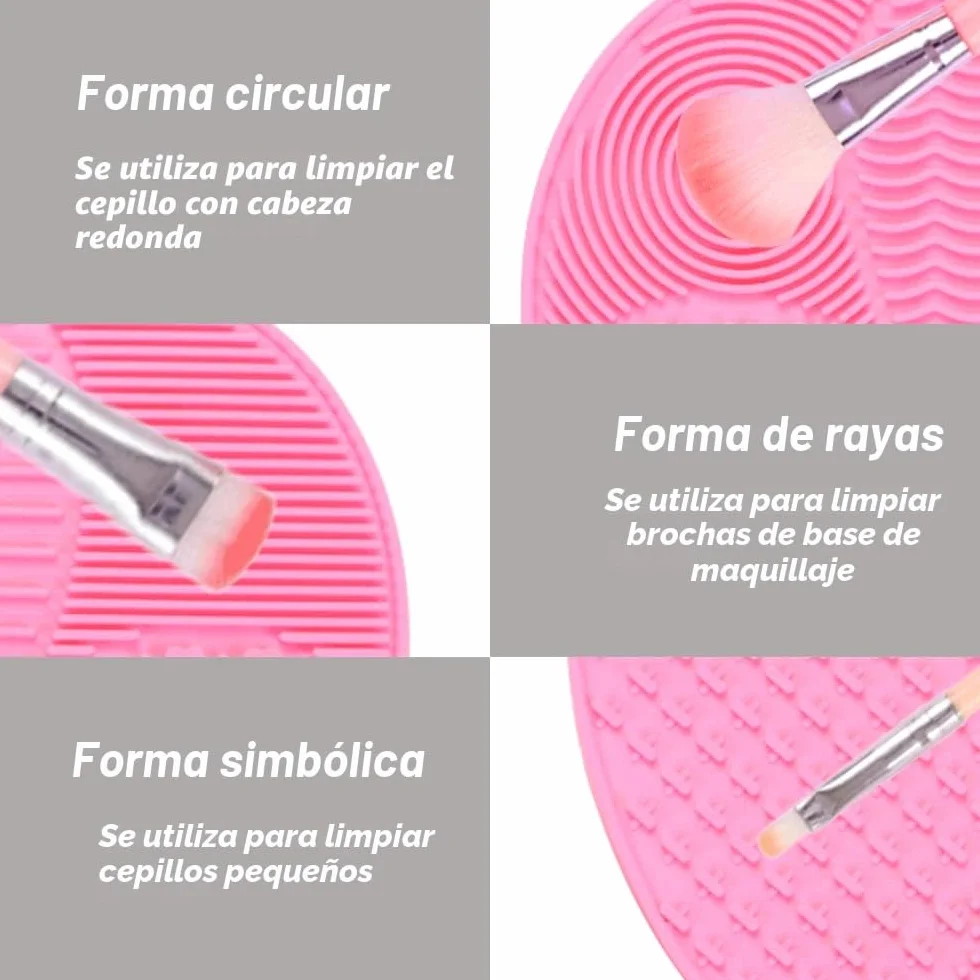 Silicona Alfombrilla de Limpieza de Brochas de Maquillaje Cepillo Cosmético