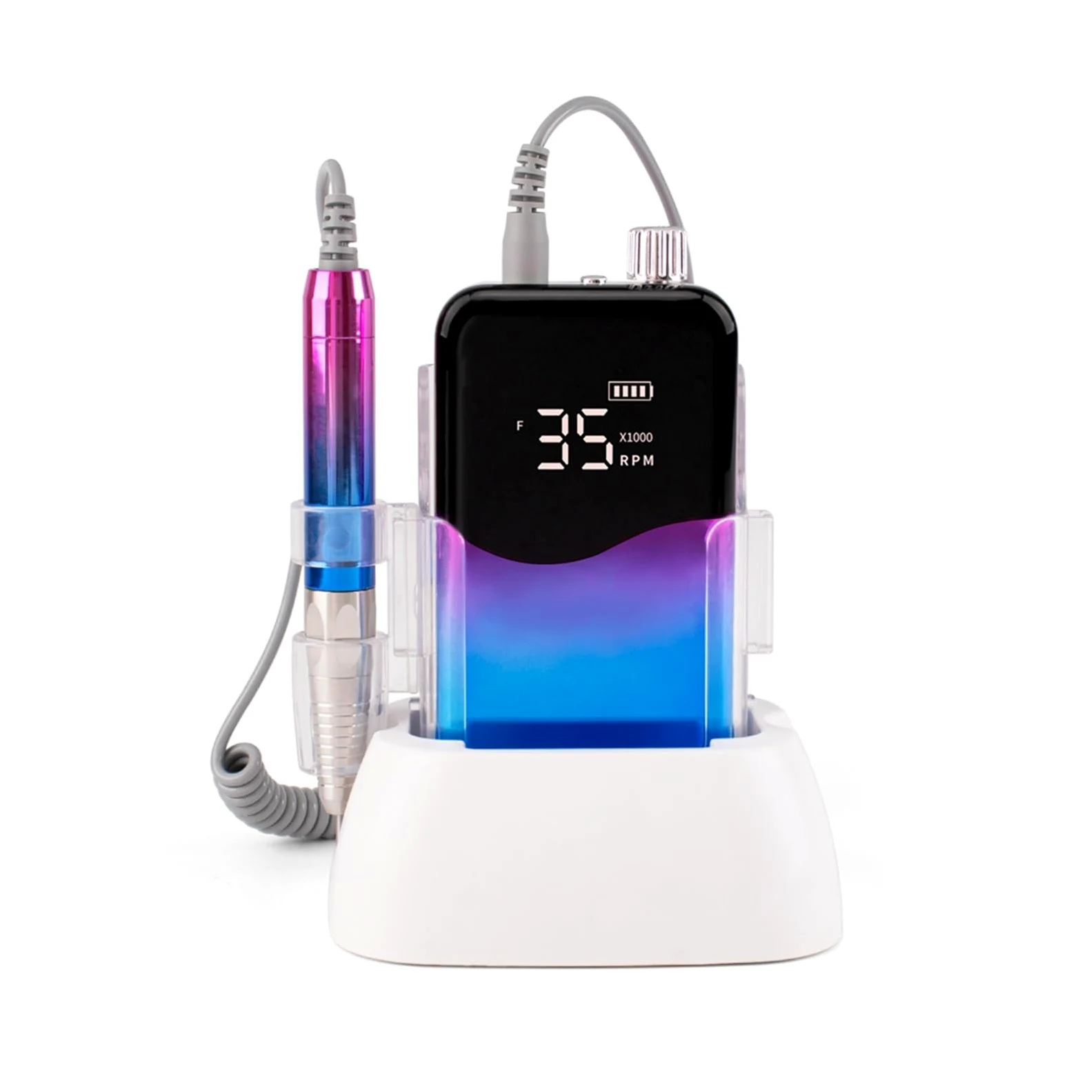 Torno para Uñas, Taladro de uñas portátil, profesional 35000 RPM, lima de uñas eléctrica recargable, lima E for uñas acrílicas, eliminación de pulido de gel, lima inalámbrica con kit de brocas for sal