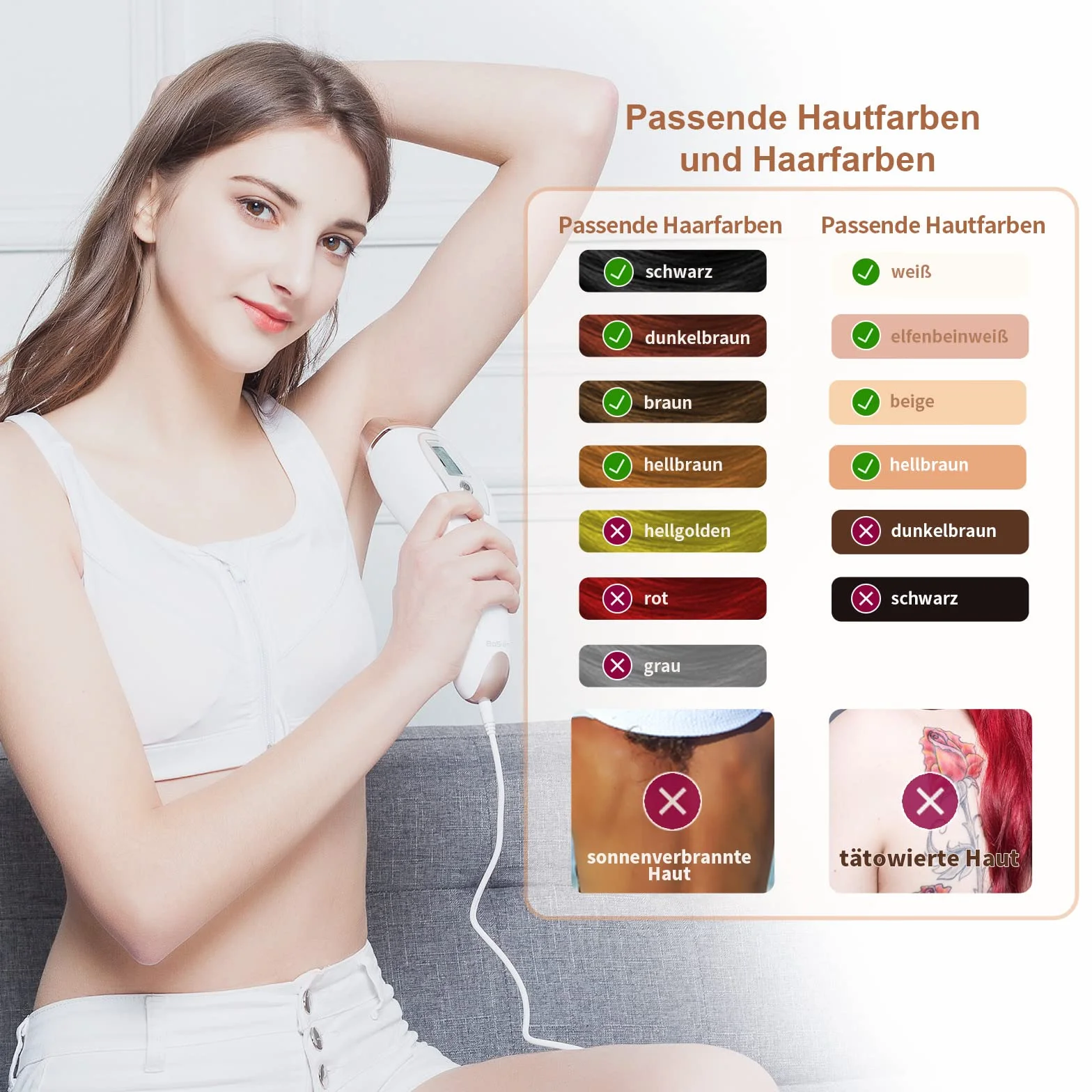 Depiladora Láser IPL con Enfriamiento por Hielo, 999.999 Pulsos, Depilación Permanente Indolora para Cuerpo, Cara, Bikini y Axilas
