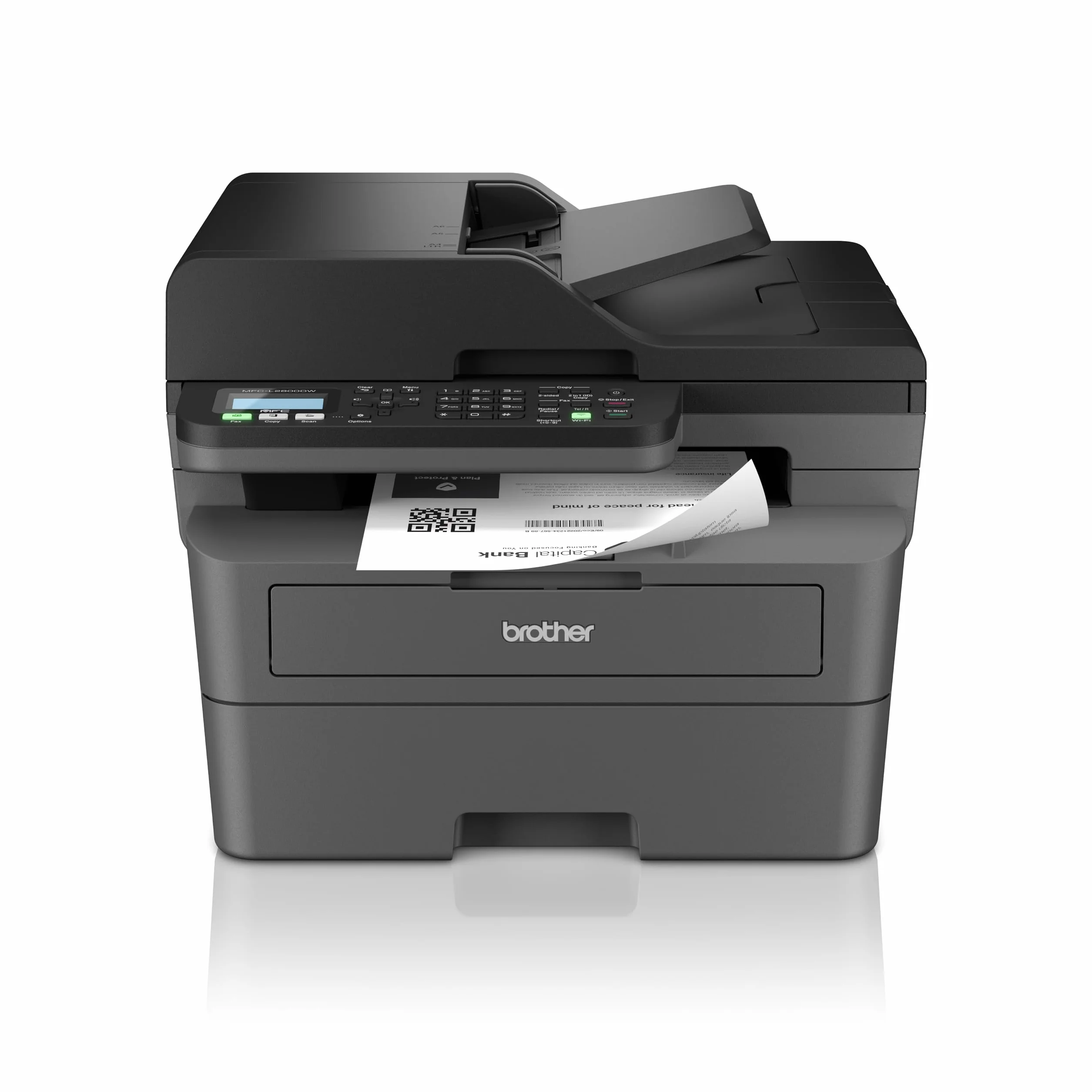 Brother MFCL2800DW Impresora multifunción láser monocromo WiFi fax dúplex automático ADF 50 hojas