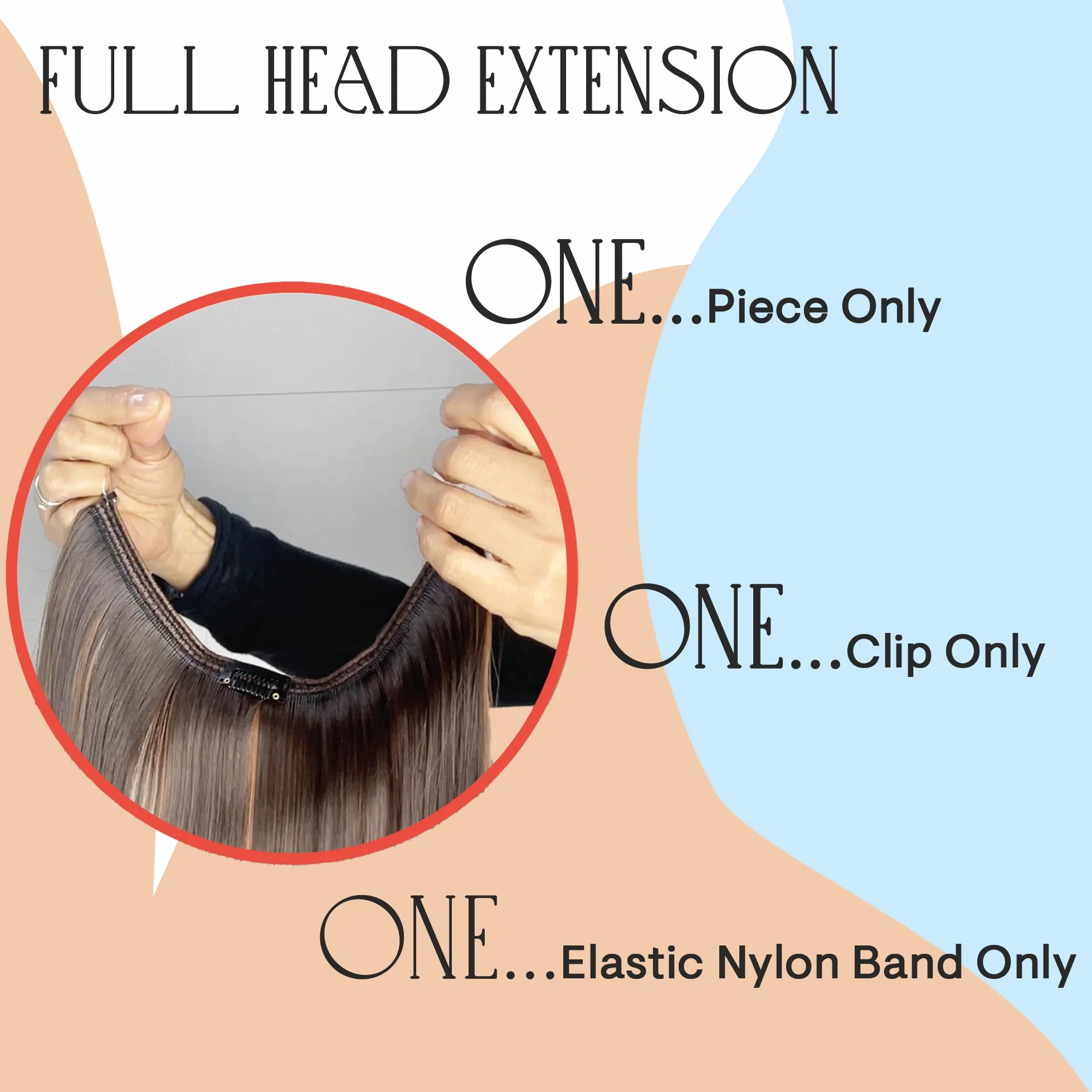 CAISHA 50cm Trama Extensión Cabello Liso Resistente Calor Mezcla Marrón E106