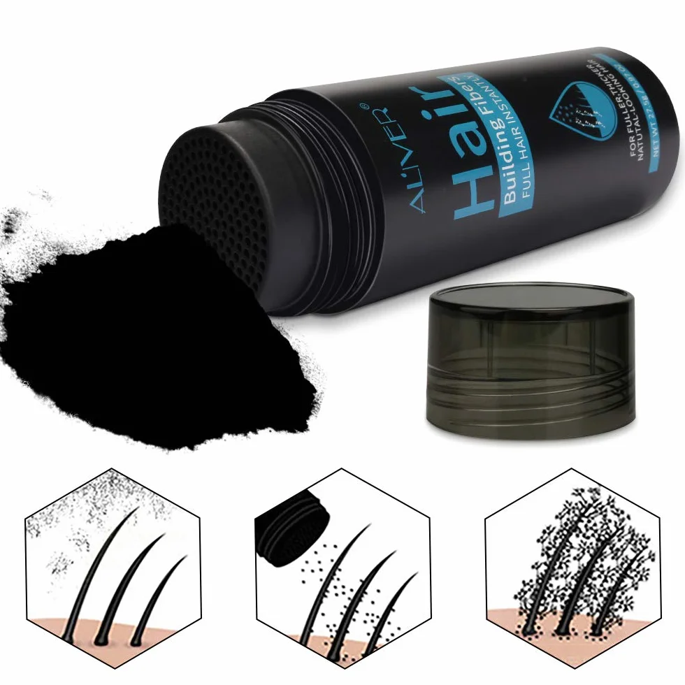 Fibras Capilares Spray en Polvo Negro 27.5 g para Pérdida de Cabello