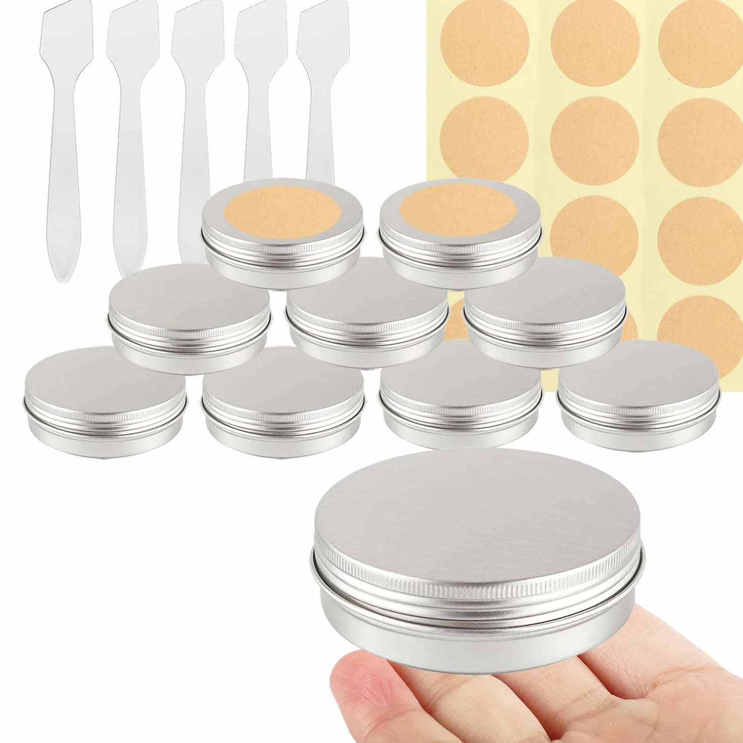 100 Piezas Tarros de Aluminio 100 ml Plata con Tapa – Lata Aluminio Redonda D83mm x H24mm – Botes Metálicos Pequeños para Cosmética, Velas DIY, Almacenamiento y Viaje