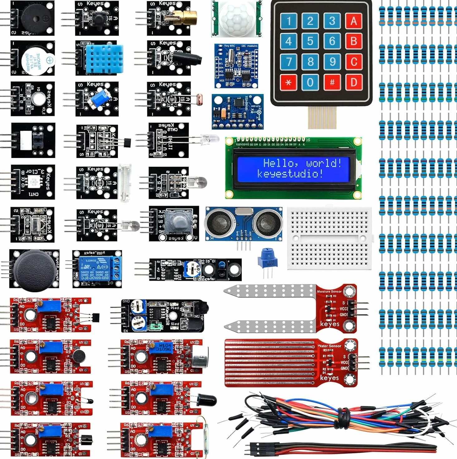 KEYESTUDIO 37 en 1 Kit de Módulos de Sensores para Arduino UNO Mega 2560 Nano Raspberry Pi