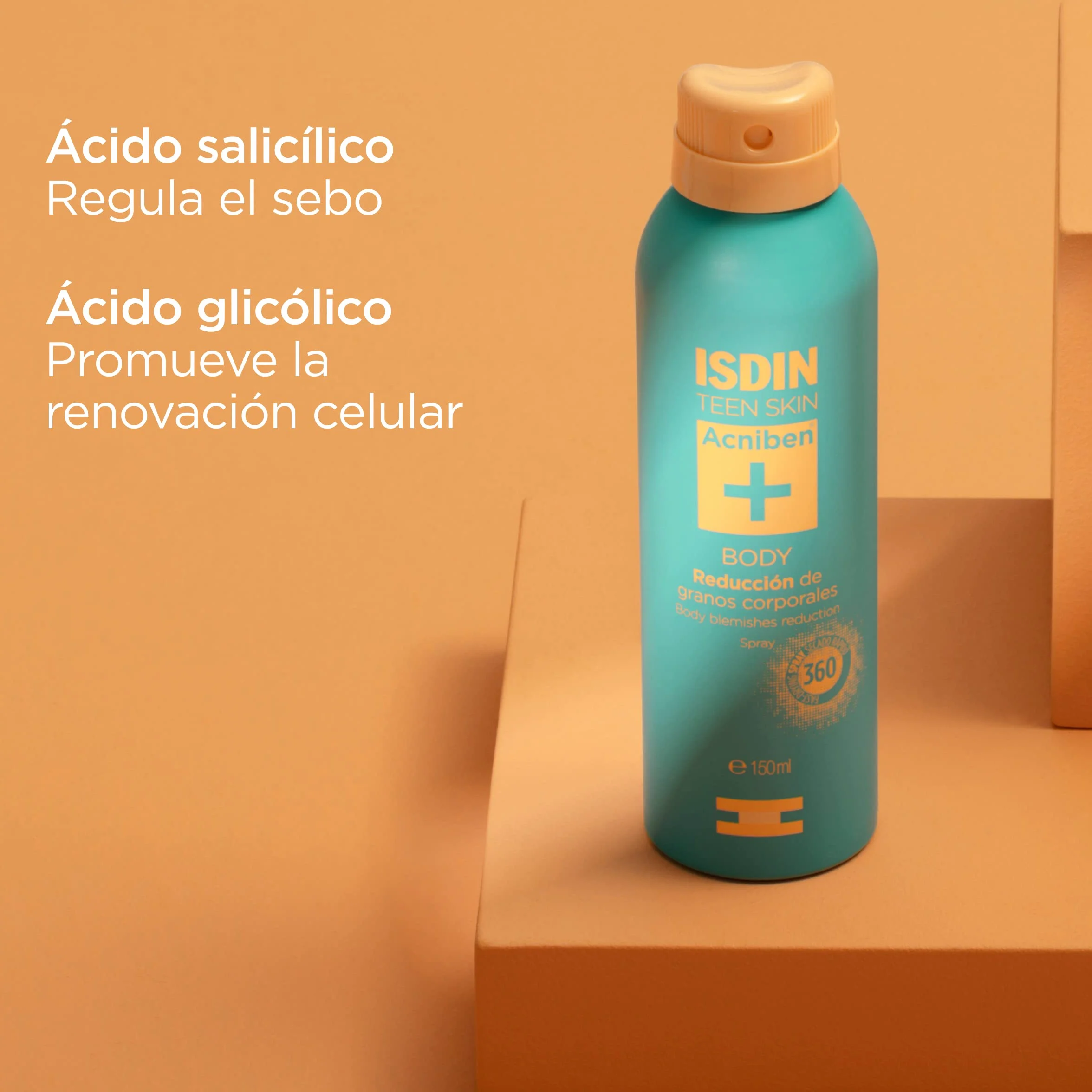 ISDIN Acniben Body Spray Corporal Granos, Sin fragancia, Blanco