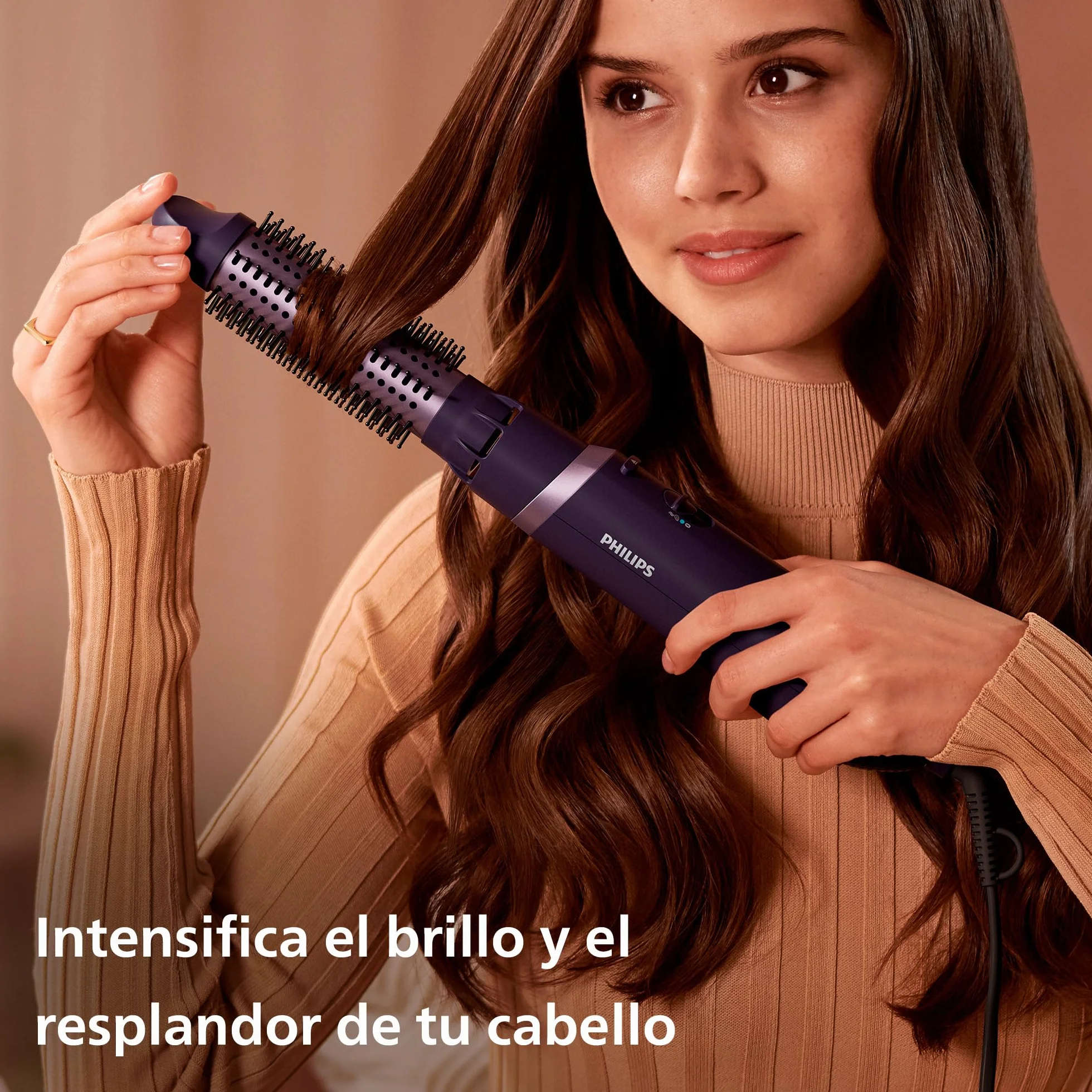 Philips Cepillo Moldeador Serie 3000, Revestimiento Ceramico con Keratina, 3 Accesorios, Ionico, Morado