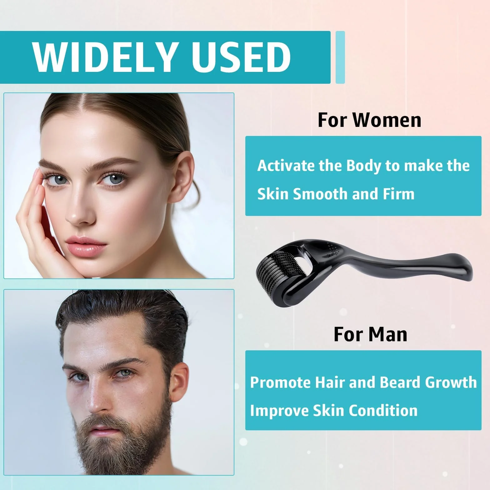 Derma-Roller Microagujas 0.5mm Rodillo Mikroneedling para Anti-Edad Hombre Mujeres
