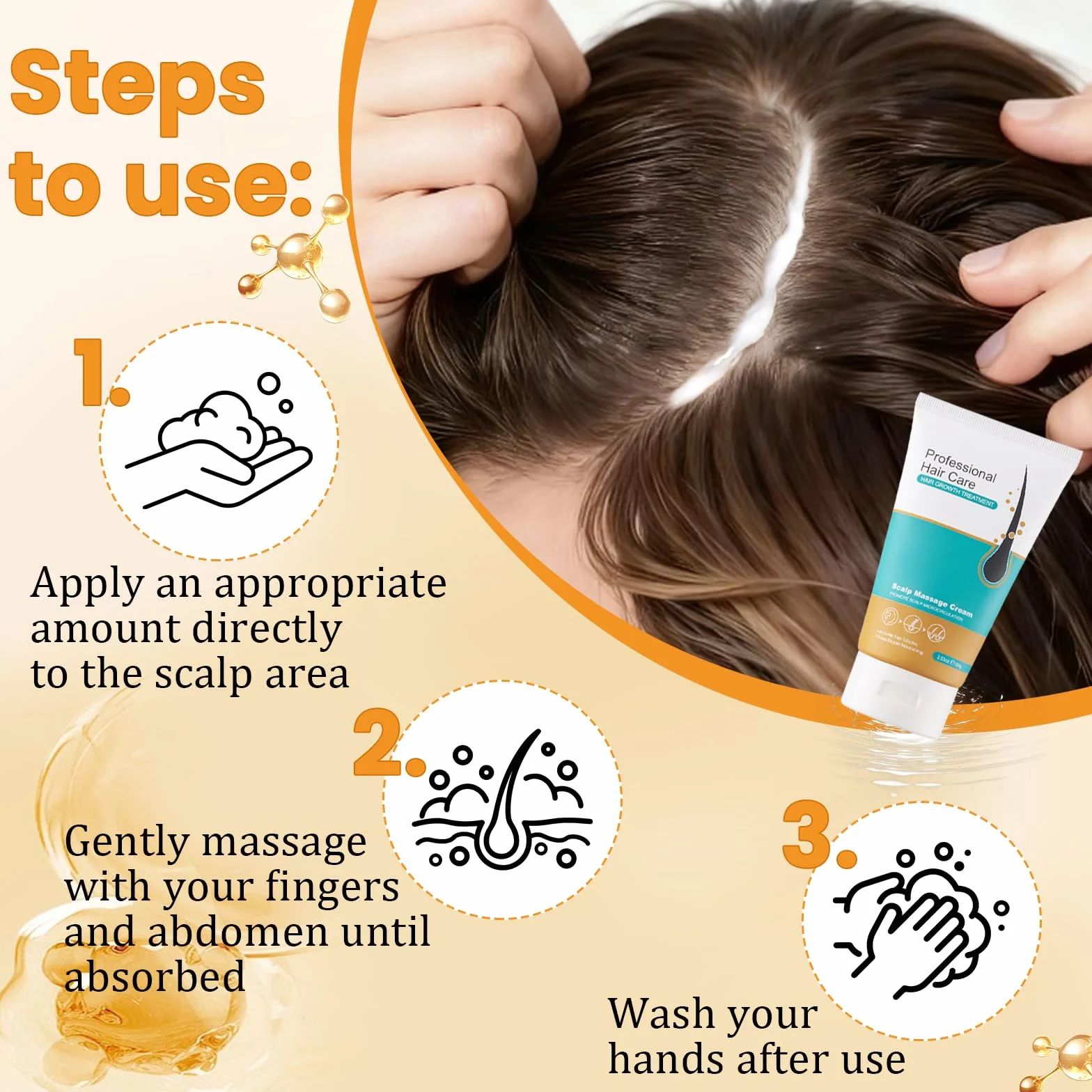 Crema para el Crecimiento del Cabello 100g para Reparar Pérdida y Mejorar Grosor