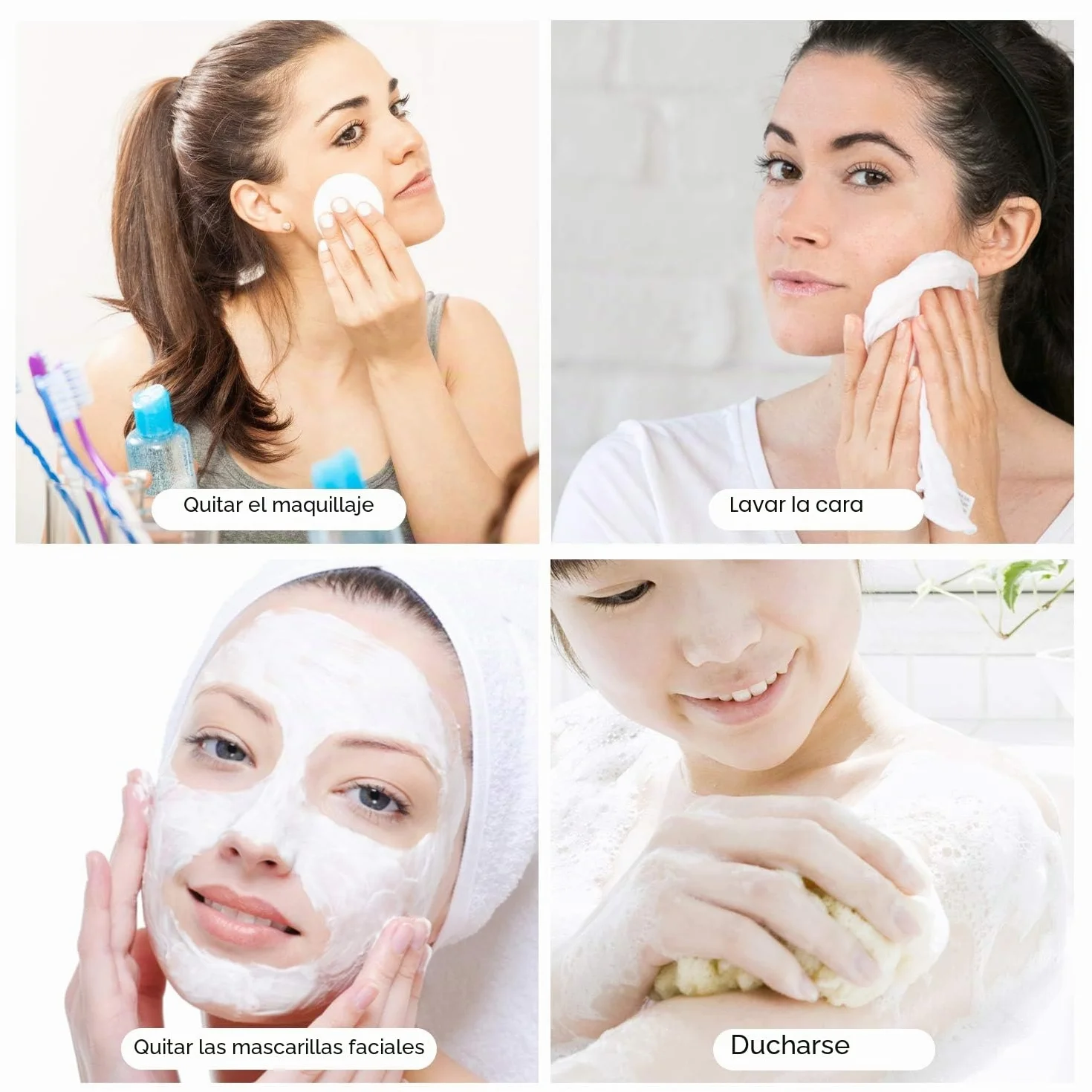 Toallas de Muselina Paquete de 20, Paños Suaves para Limpieza Facial y Eliminación de Maquillaje