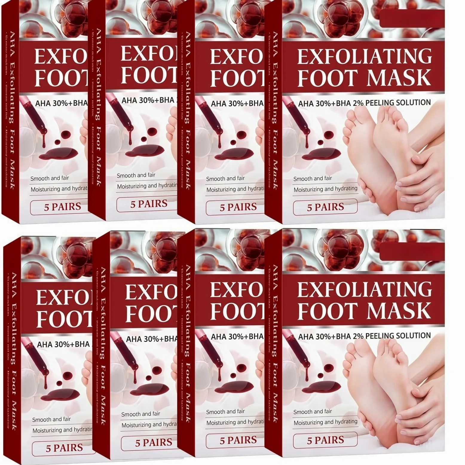 Máscara de pie para peeling de melocotón, máscara de pies hidratante con nueces de coco- Cuidado de callos y pieles muertas - Pie Hidratante, exfoliante, callo peeling pies