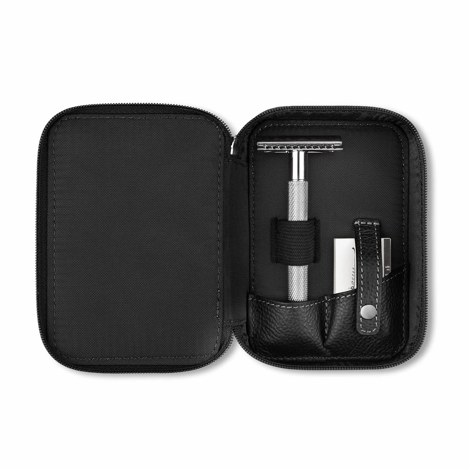 Funda para maquinilla de Afeitar prémium de Störtebekker® – Estuche de Piel auténtica – Producción sostenible y embalada, (Negro)