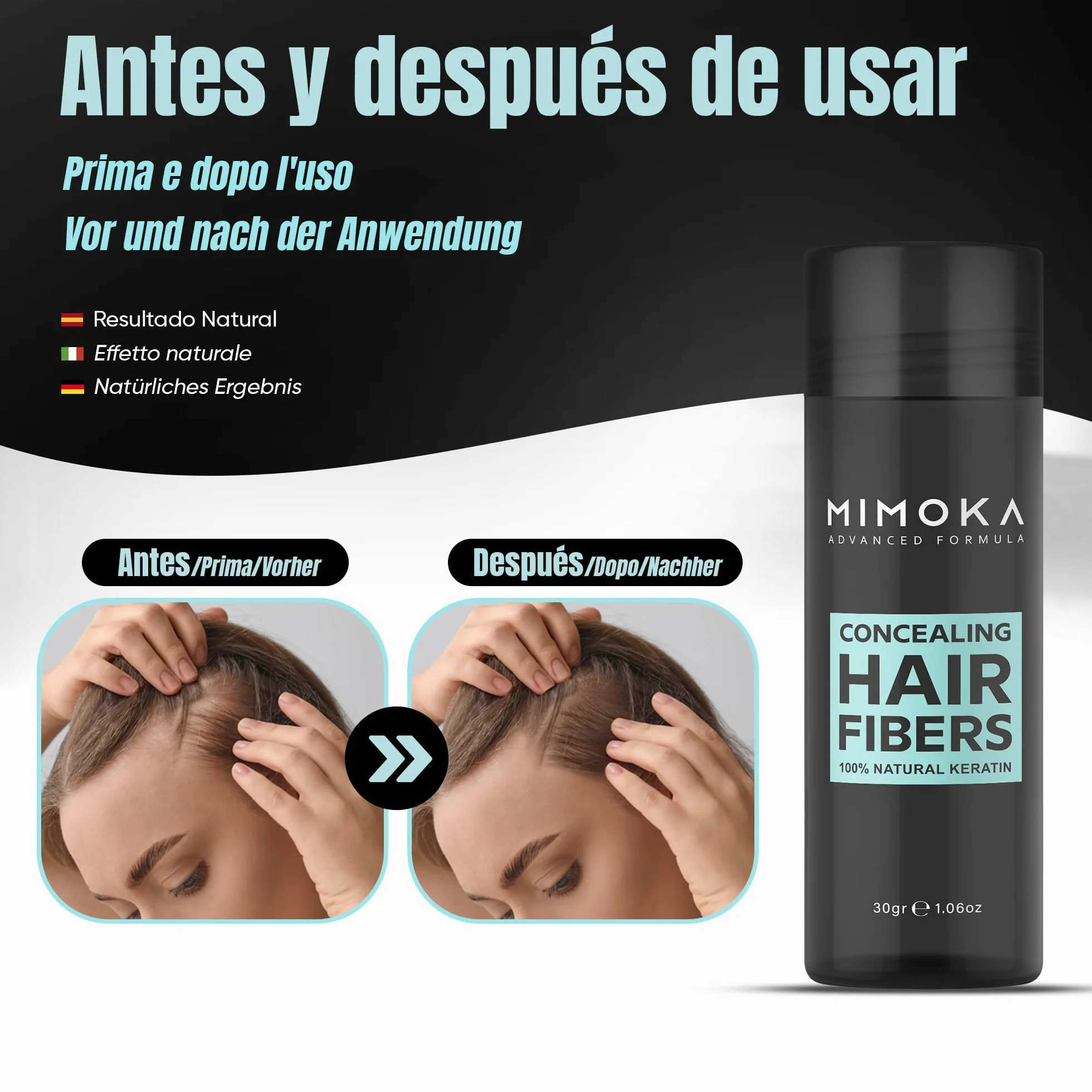Mimoka Fibras Capilares 100% Naturales Castaño Oscuro 30g