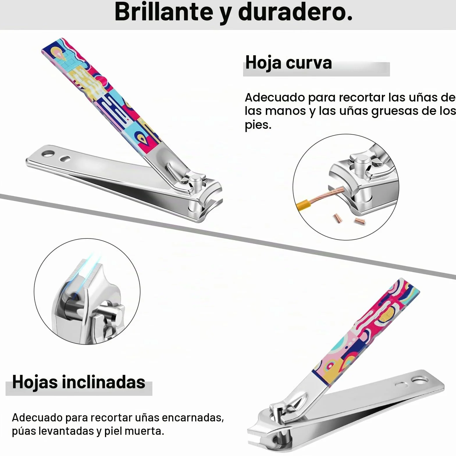 Set de Manicura Pedicura 10 Piezas Profesional Cortaúñas Acero Inoxidable Estuche Viaje Cuero