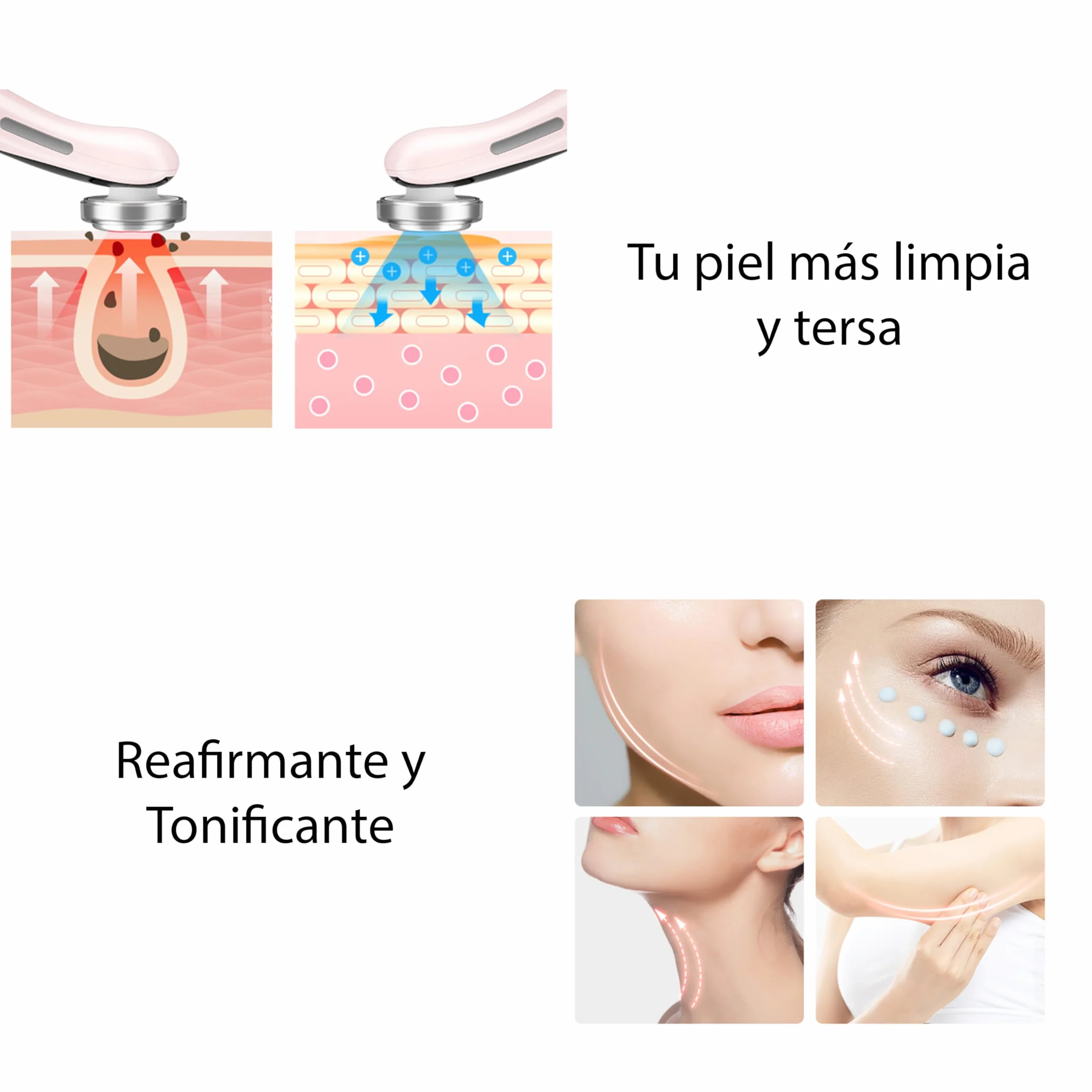 Aparato Radiofrecuencia Facial 5 en 1 Masajeador Antiarrugas Electrico Profesional