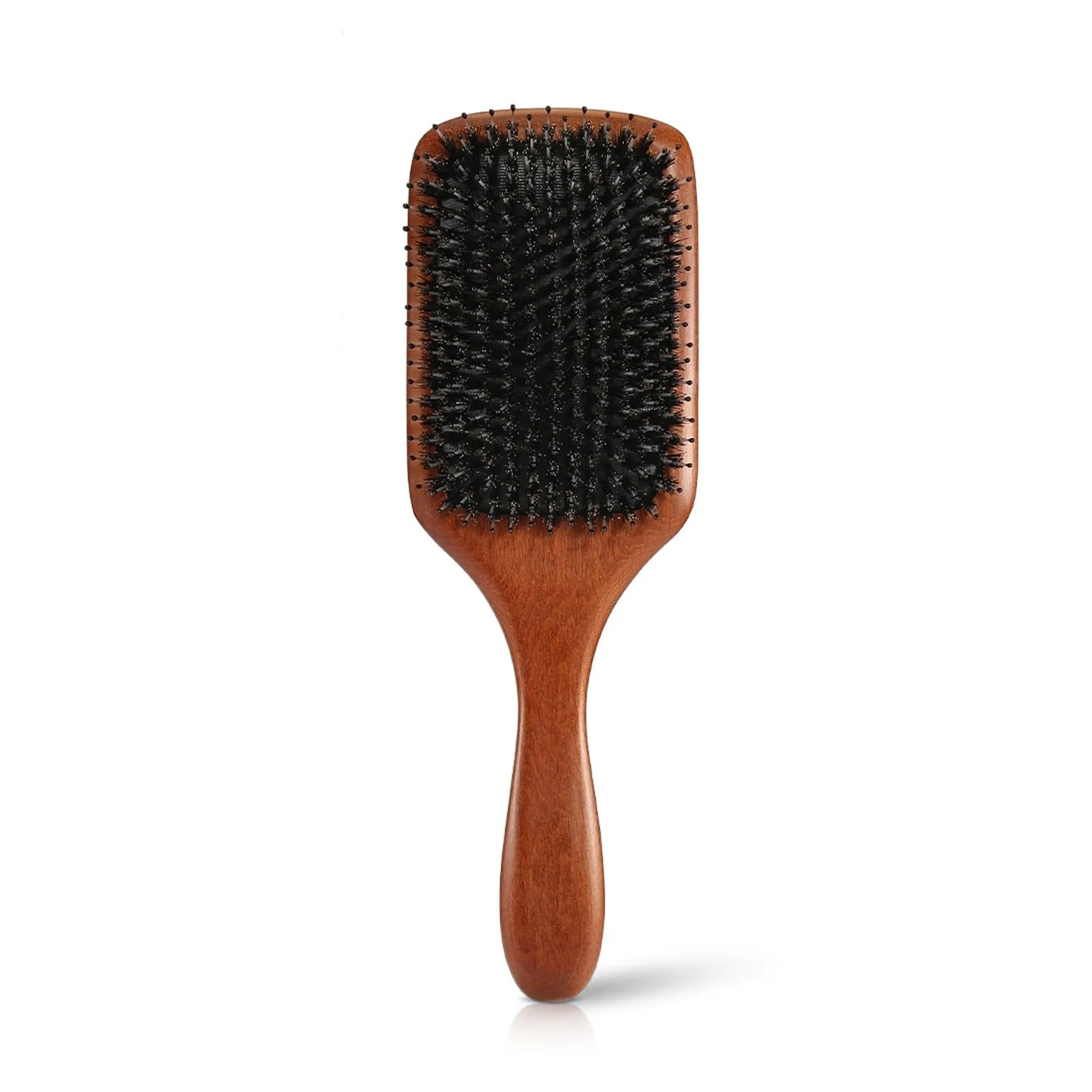 Cepillo de pelo de cerdas de jabalí para mujeres y hombres, cepillo de cerdas naturales suaves para cabello fino y fino, restaura el brillo y la textura