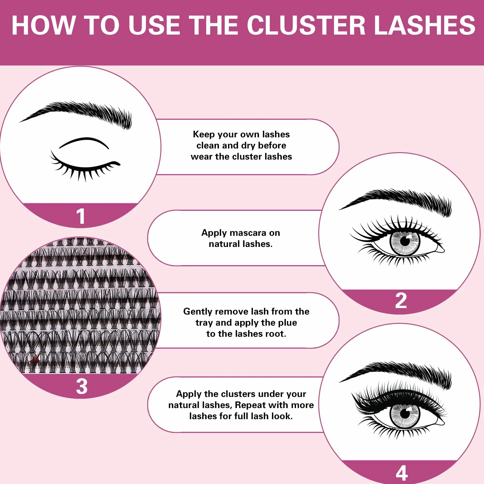 280 Pcs Cluster Lashes Kit 30D 40D 9-16mm Pestañas Postizas DIY