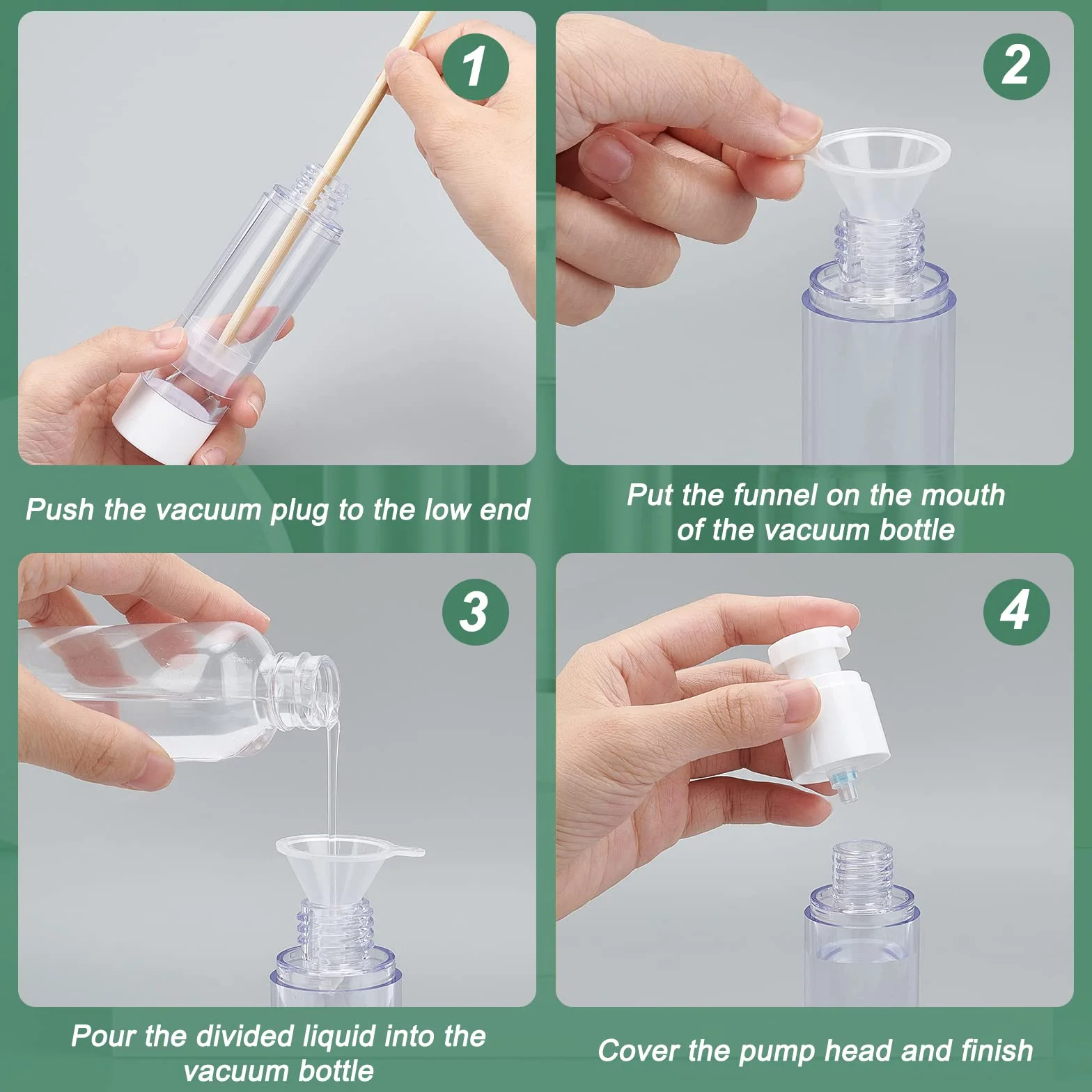 BENECREAT 6 Pack 30ml Botella de Presión de Vacío Contenedor de Bomba de Cosmético para Loción Crema Facial