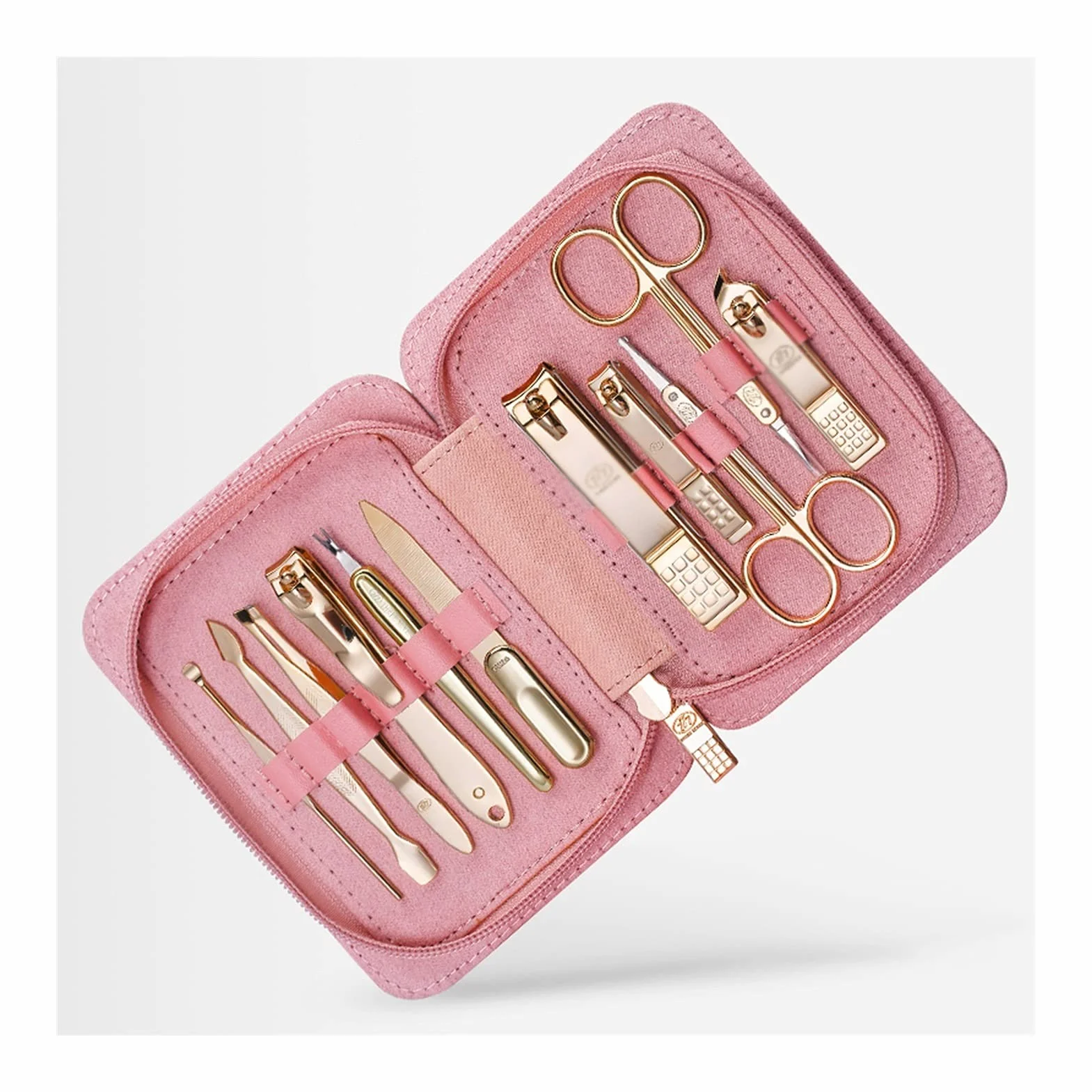 Set de manicura Set de manicura Cortaúñas Kit de pedicura -11 Piezas Kit de manicura de Acero Inoxidable Herramientas portátiles para el Cuidado de Las uñas con Estuche de Viaje de Cuero (AZ