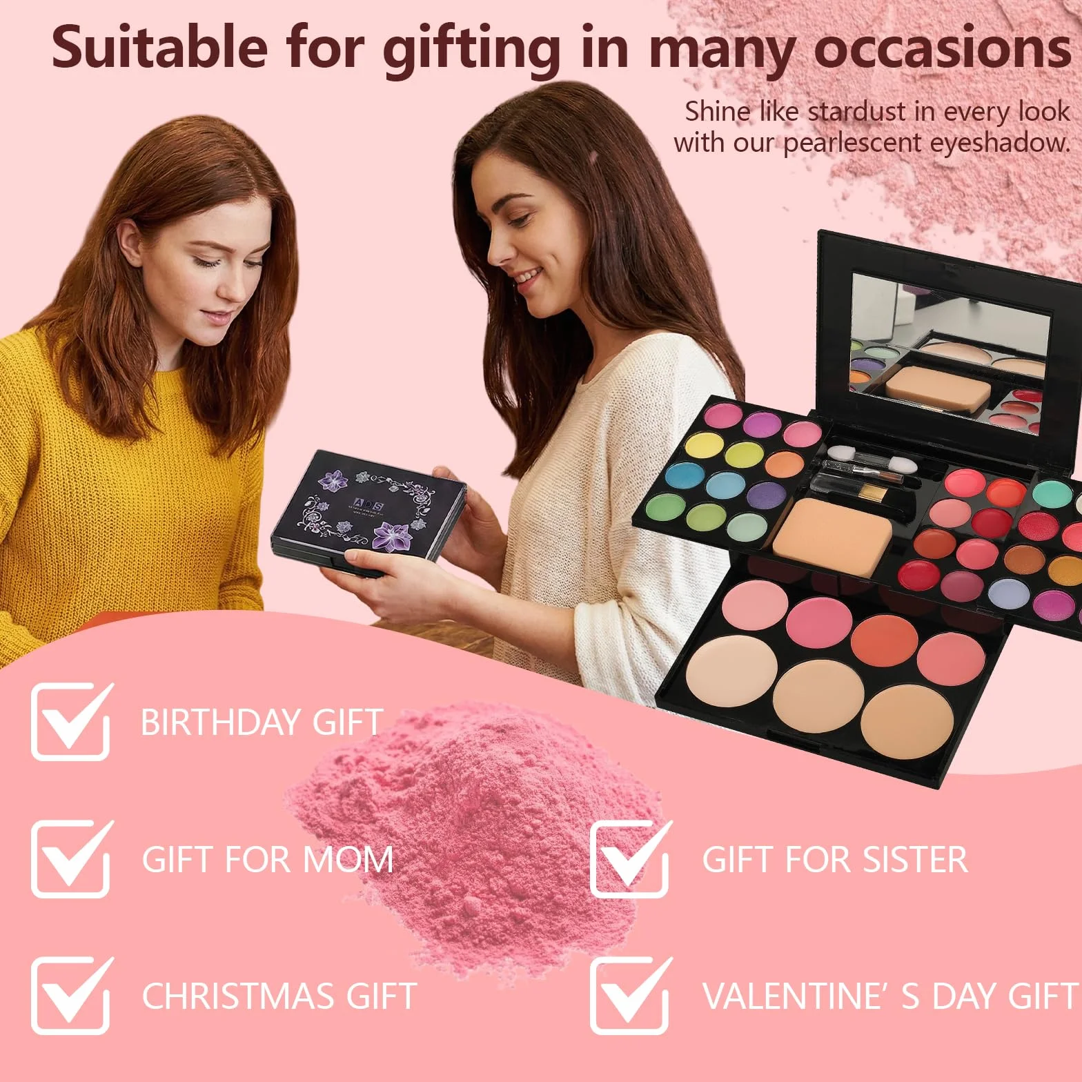 Maletin Maquillaje Mujer Set Larga Duración Fácil Difuminar