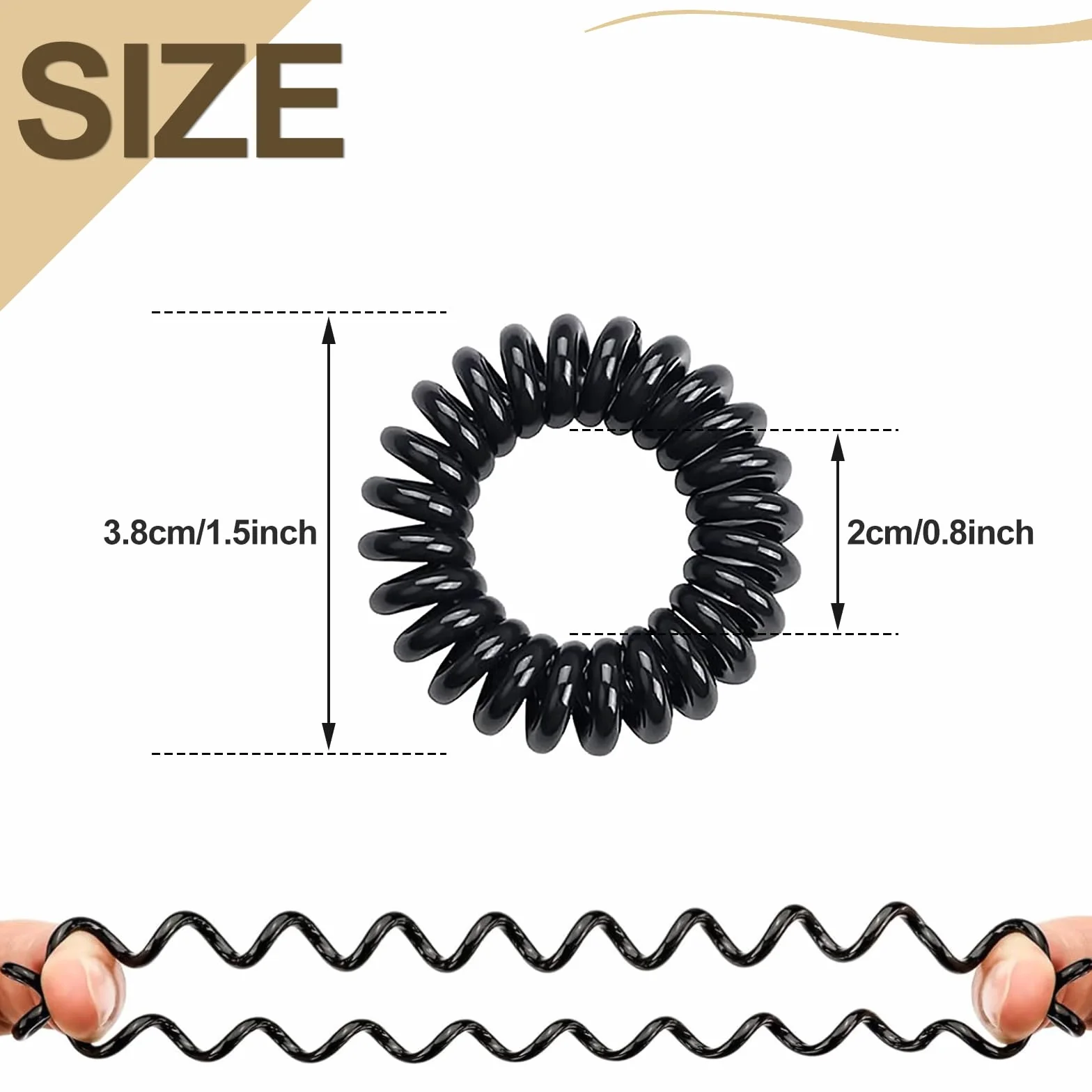 Sularpek 12 Piezas Gomas de Pelo Espiral Resistentes al Agua para Mujer y Niña
