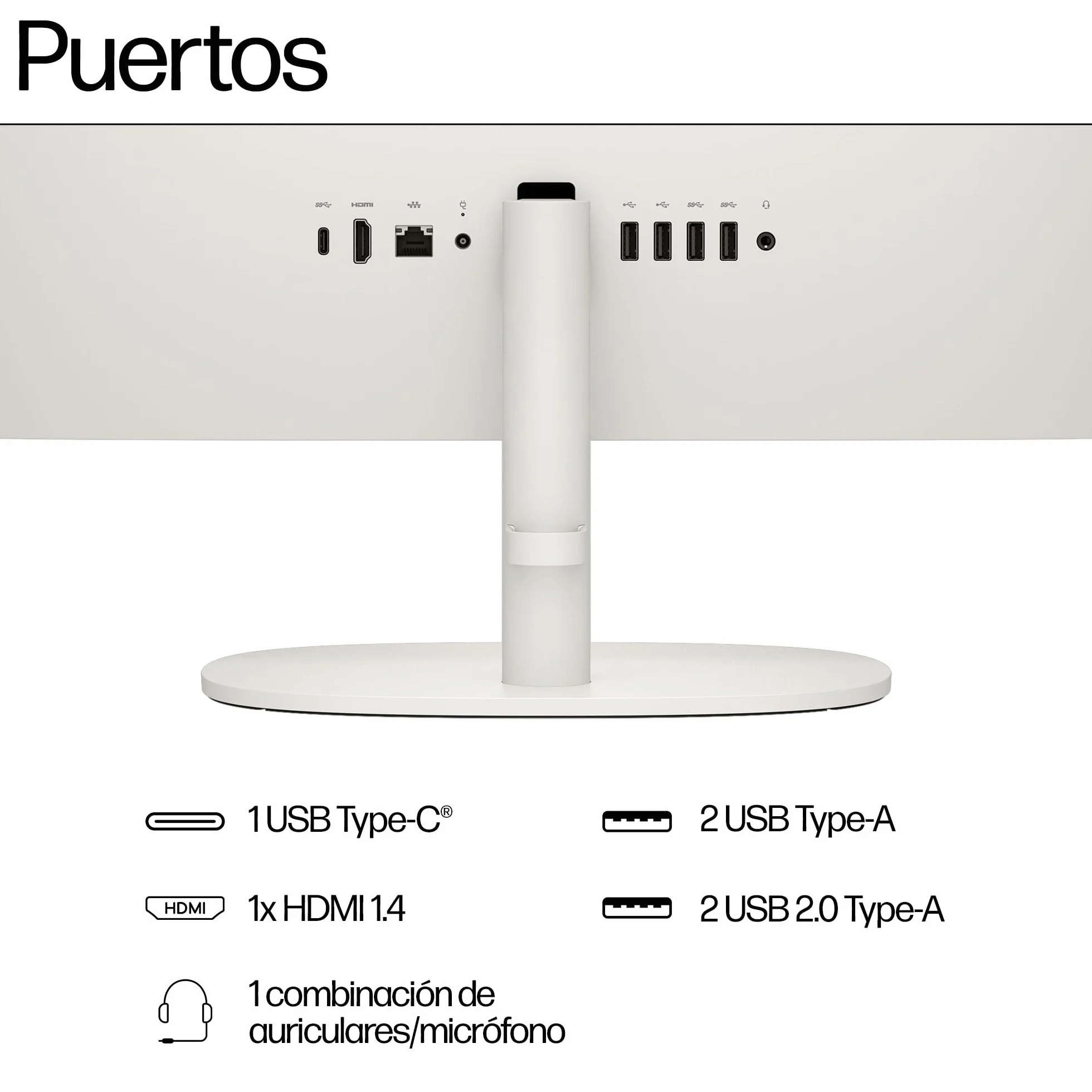 HP All-in-One 22-dg0014ns 21.5" Ordenador Intel N100 8GB RAM 256GB SSD Intel UHD Graphics Windows Blanco