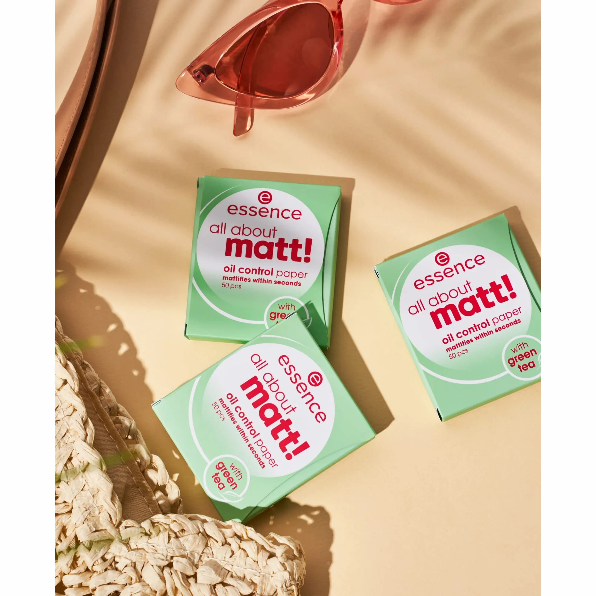 Essence All About Matt! Papeles Matificantes Control de Grasa, Mate (50pcs)