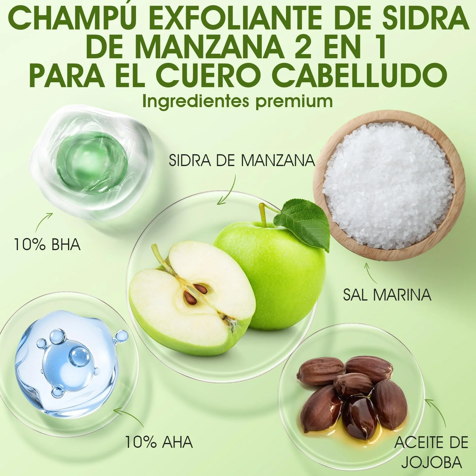 Exfoliante de cuero cabelludo AHA BHA 2 en 1 con masajeador de silicona