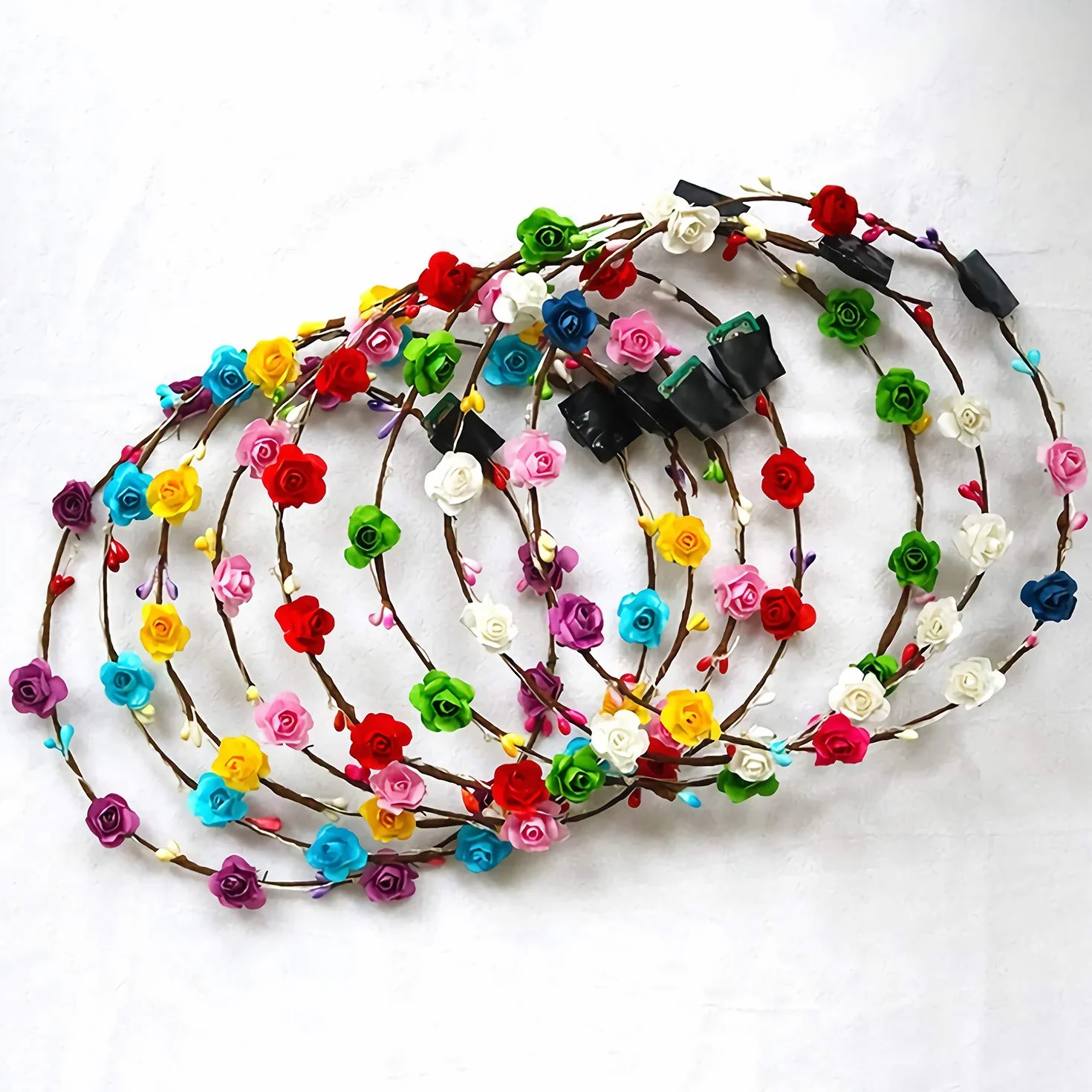 Diademas LED Intermitentes de Flores para Fiesta, Halloween, Navidad, Boda