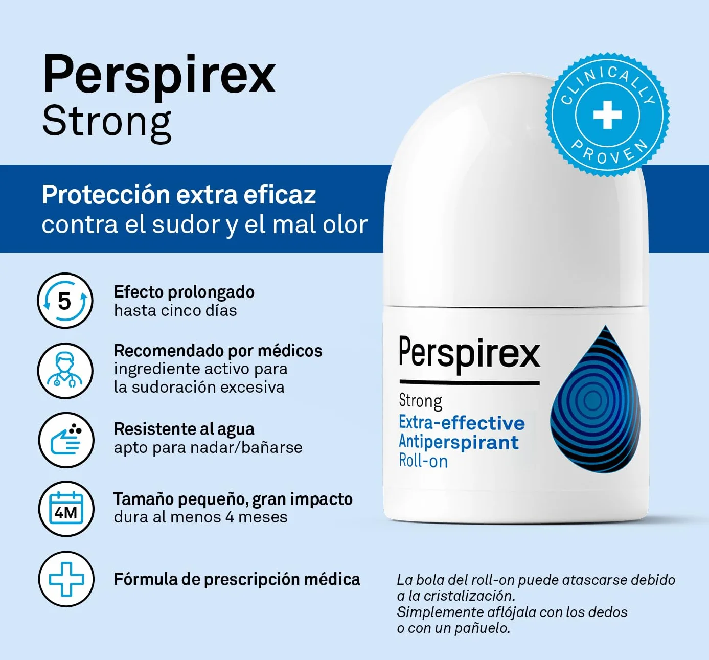 Perspirex Strong Desodorante Antitranspirante Axilas Roll On 20 Ml
