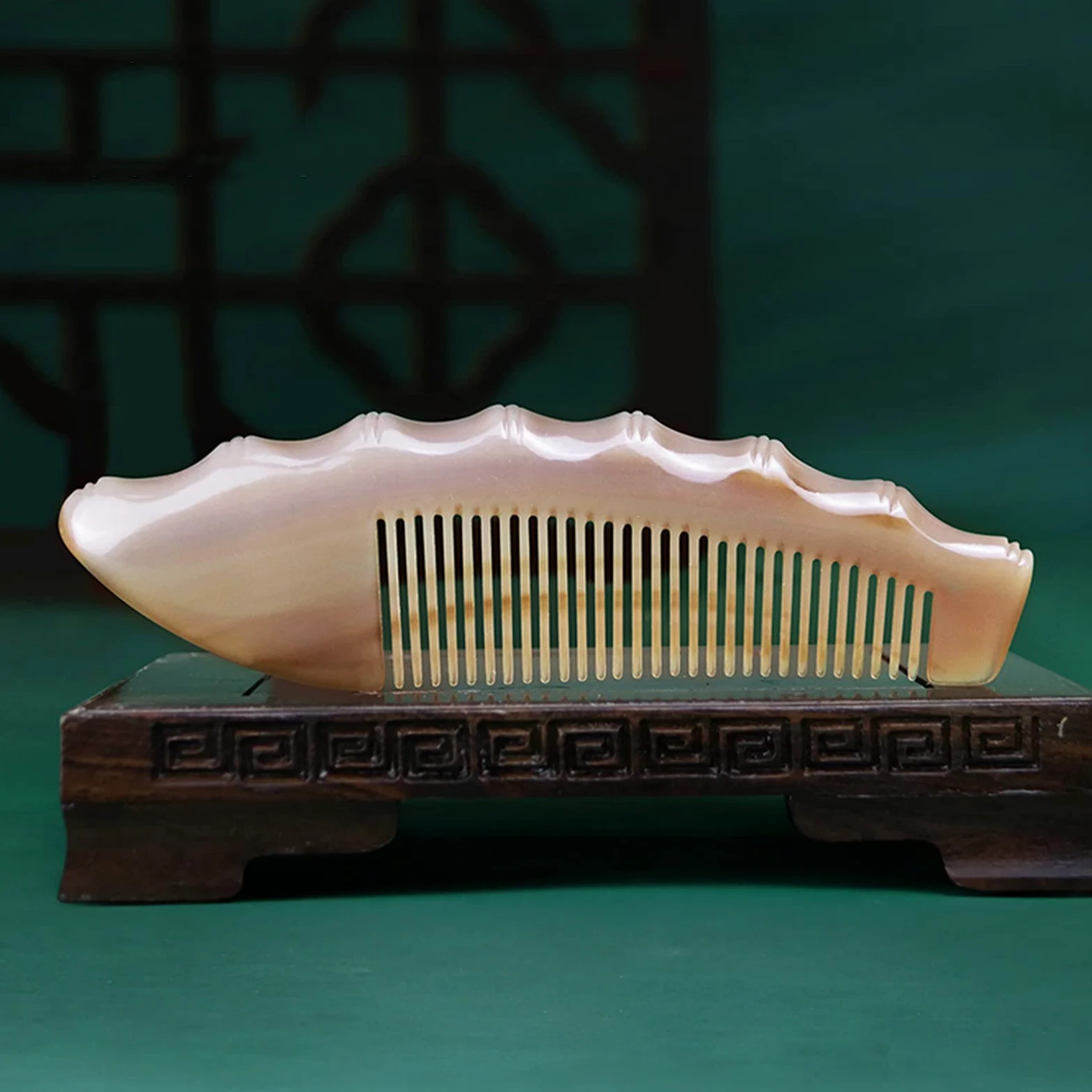 U/D Peines para El Cabello, Peine De Masaje Desenredante Antiestático para Cabello Y Barba, Mini Peine De Bolsillo Portátil Peine De Cuerno De Buey Hecho A Mano, Sin Mango,Natural,B