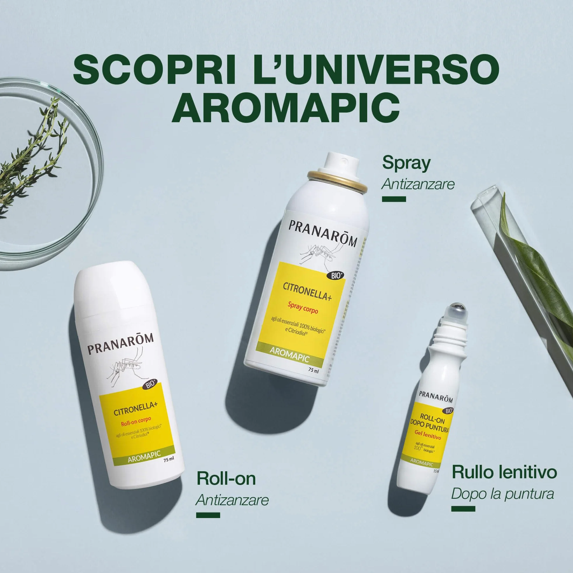 PRANAROM Aromapic Repelente Mosquitos e Insectos Roll-on Post Picaduras Gel Calmante Bio Aceites Esenciales 100% Ecológicos 15 ml