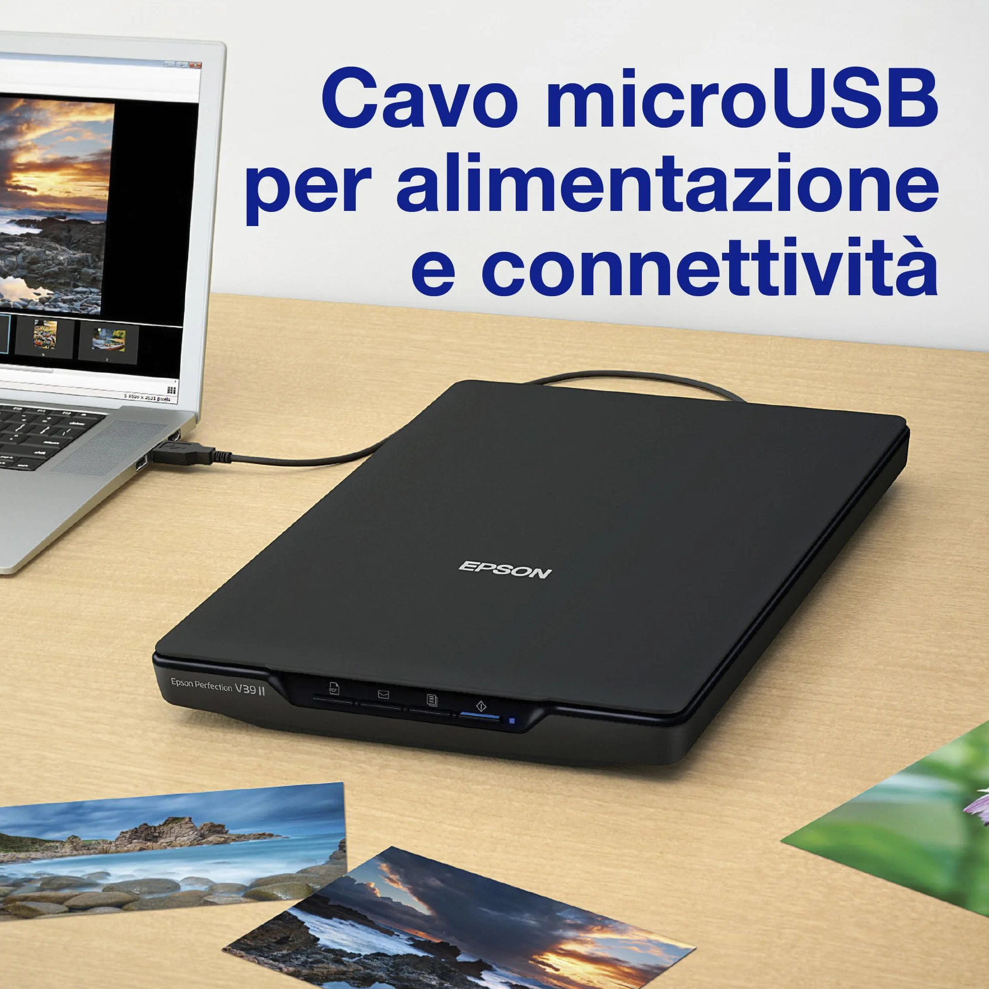 Epson Perfection V39II Escáner fotográfico y de Documentos 4800 PPP A4 USB Negro