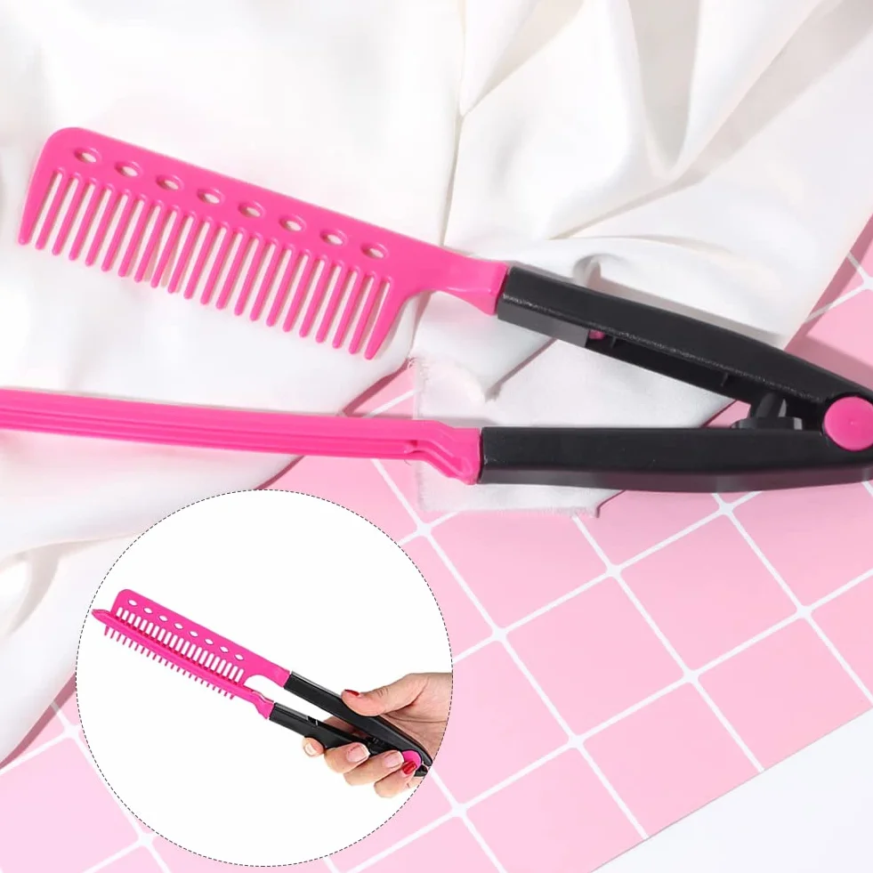 Peine en forma de V para cabello abultado y descuidado, casa y salón
