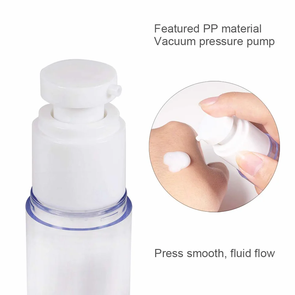 BENECREAT 6 Pack 30ml Botella de Presión de Vacío Contenedor de Bomba de Cosmético para Loción Crema Facial