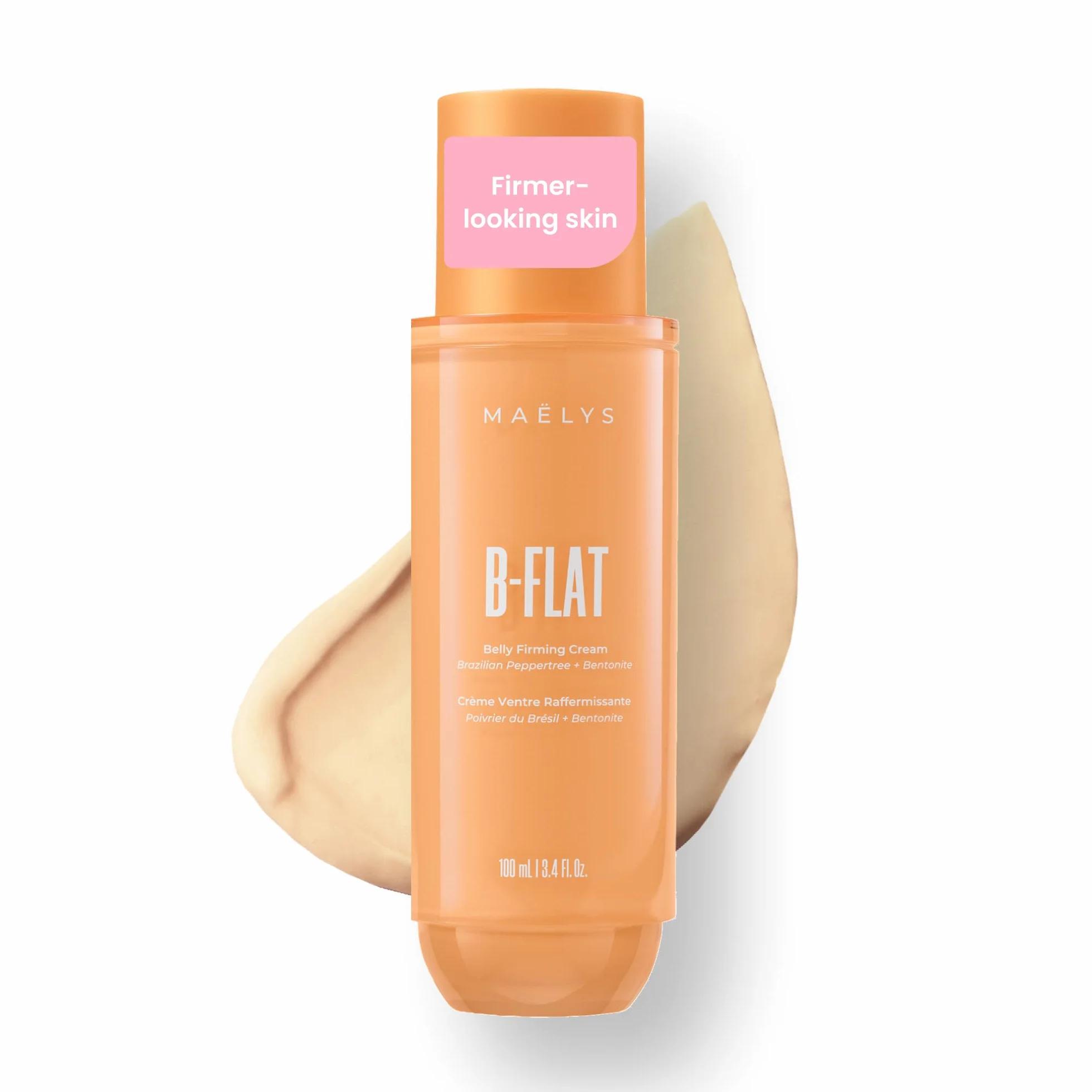 B-Flat Cellulite Stretch Marks Firming Cream | Belly Skin Treatment | Anti-Cellulite Stomach Lotion with Arabica Coffee & Hyaluronic Acid.