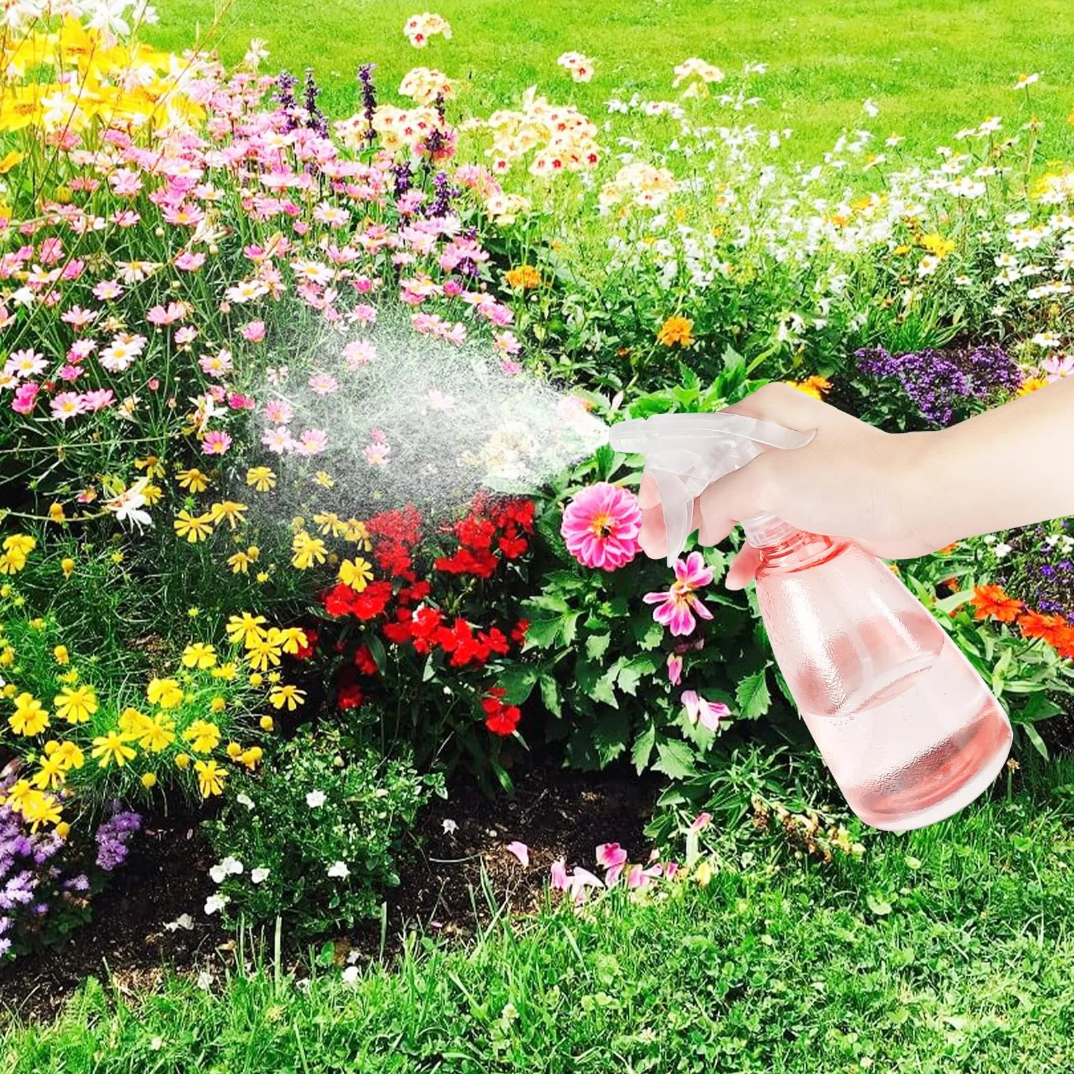 Newpop 3 Piezas Botella Pulverizador 500 ml, Plastico Gatillo Botellas de Spray Vacías Rellenable, para Regar Plantas, Limpieza