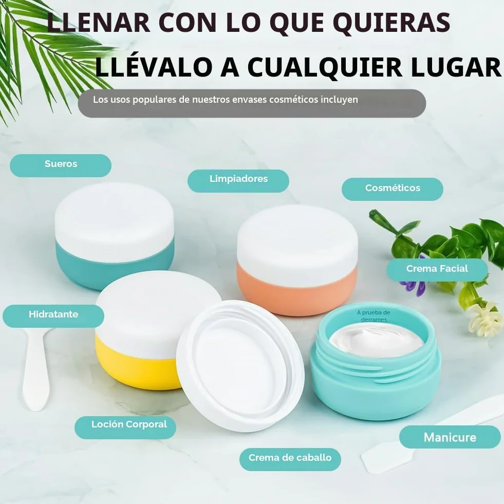 HOTUT 4 recipientes de silicona a prueba de fugas para cosméticos de viaje 30 ml