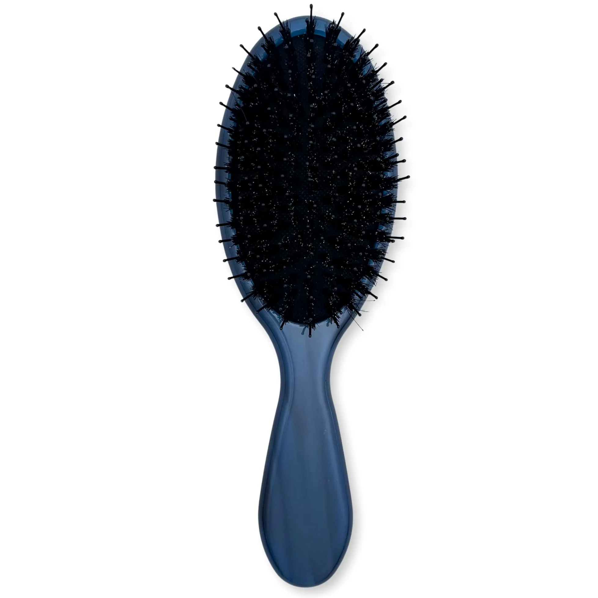 Cepillo de cerdas de pelo de jabalí y nailon, cepillo de cerdas de jabalí de Saki Shears para cabello normal a grueso, desenreda suavemente, suaviza y mejora la textura (azul oscuro)