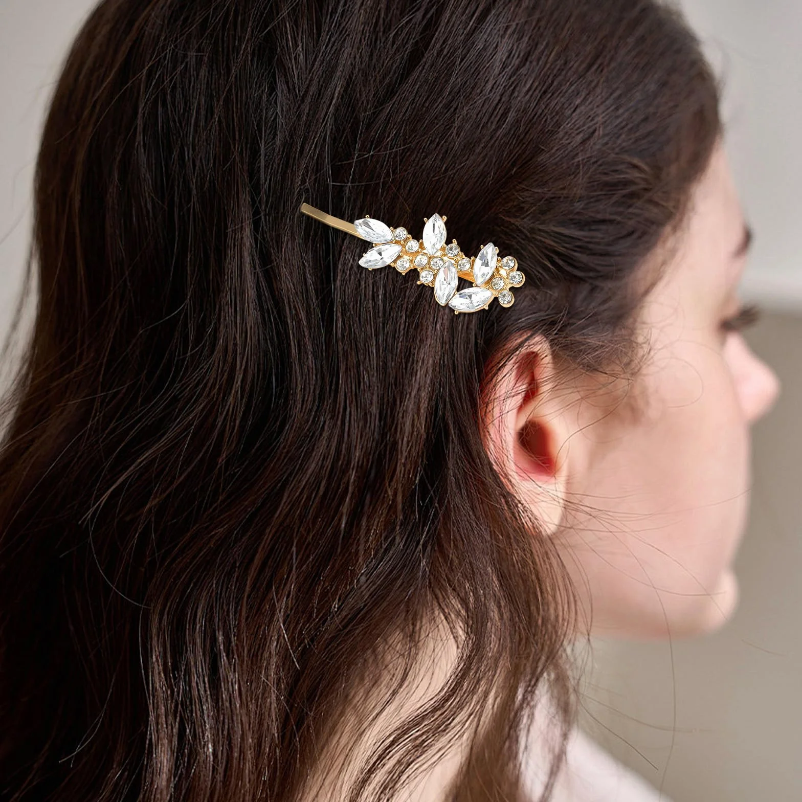 Accesorios para el cabello con diamantes de imitación dorados, pinzas brillantes para novia, horquillas de cristal
