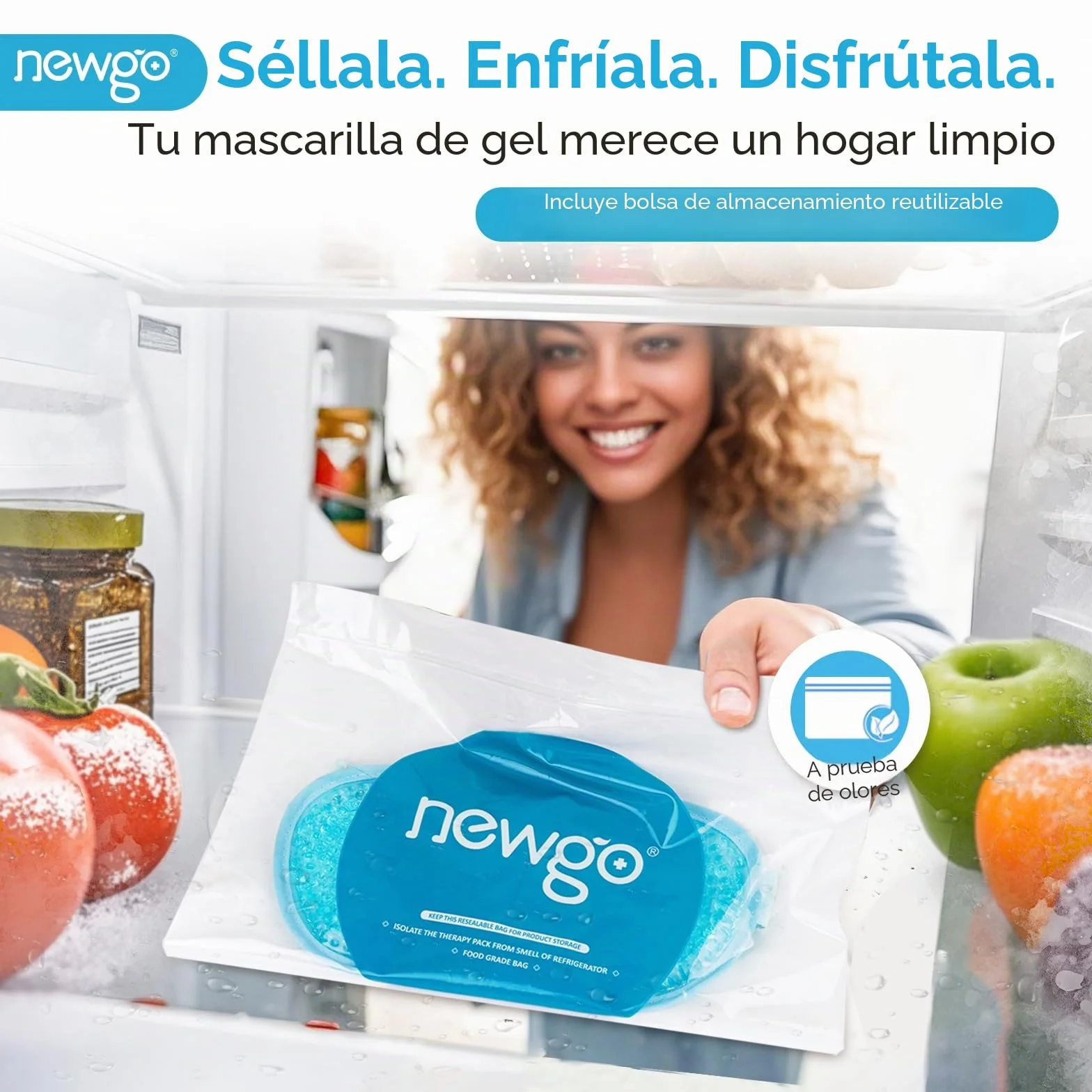 NEWGO Antifaz Gel Frío Ojos Máscara para Dormir Fría o Caliente para Ojos Hinchados Migrañas