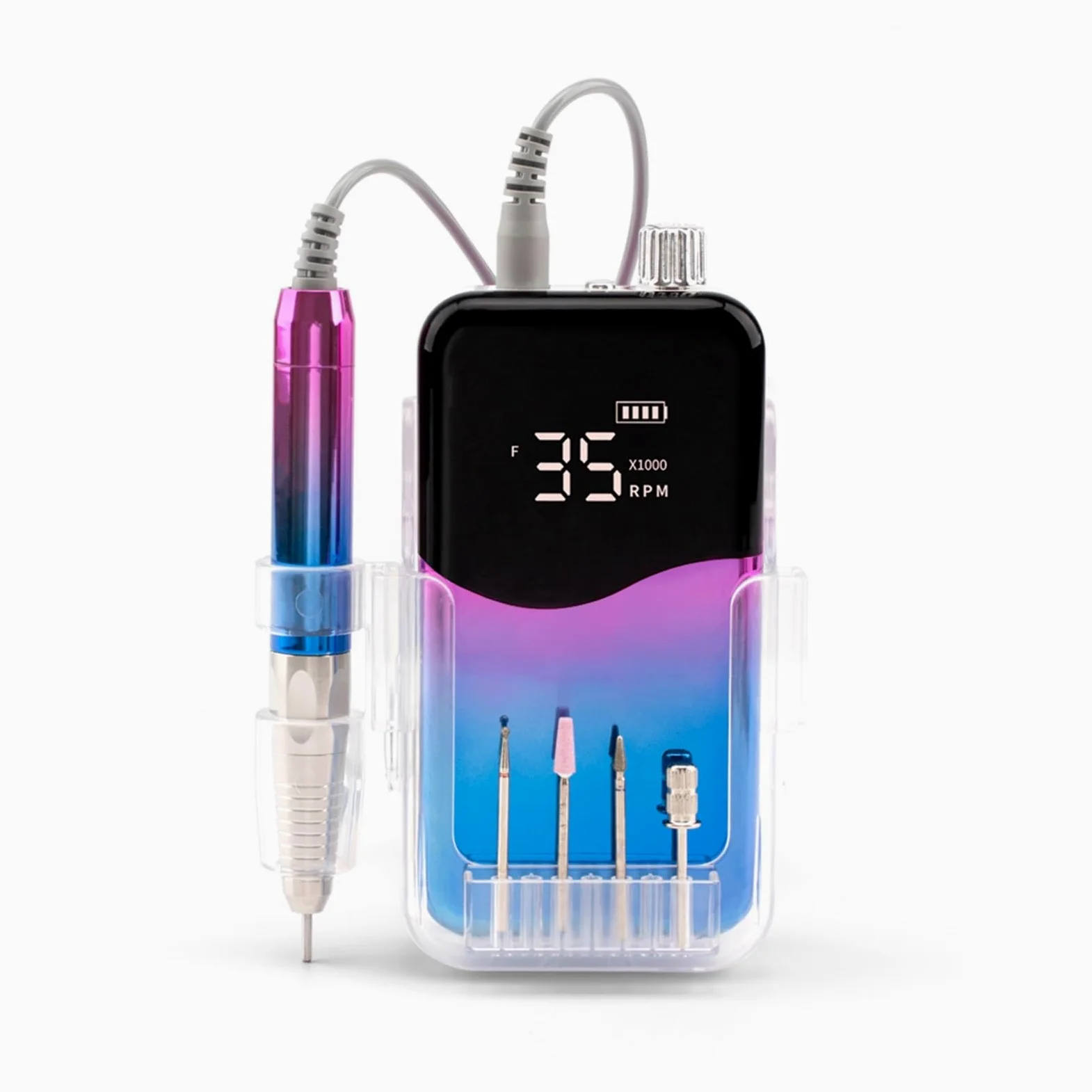 Torno para Uñas, Taladro de uñas portátil, profesional 35000 RPM, lima de uñas eléctrica recargable, lima E for uñas acrílicas, eliminación de pulido de gel, lima inalámbrica con kit de brocas for sal